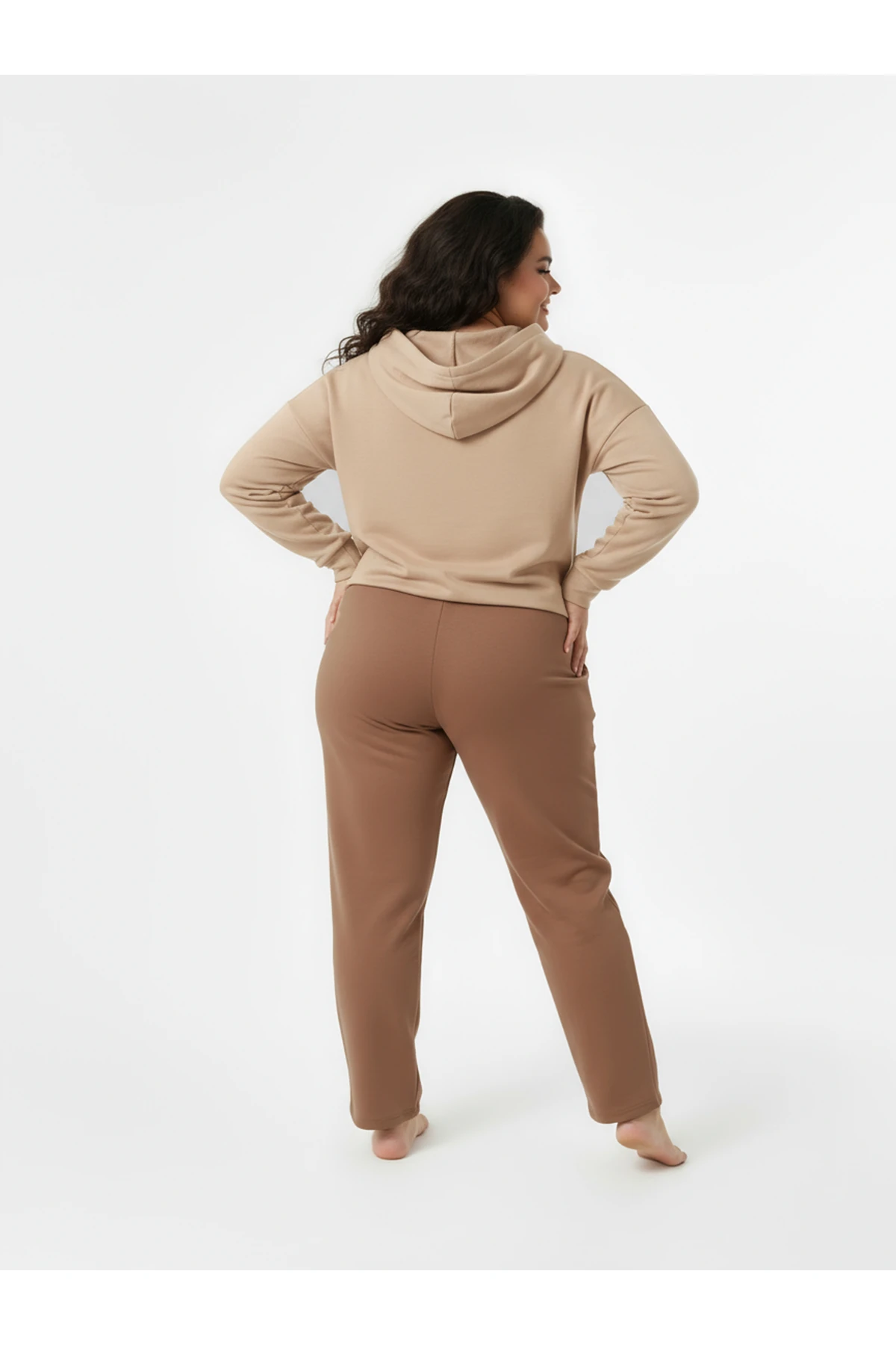 Düz Paça Büyük Beden Eşofman Altı Hardal 2016