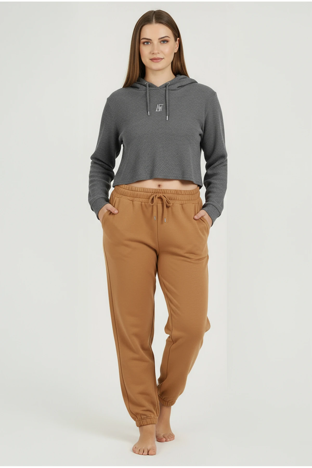 Jogger Paça Büyük Beden Eşofman Altı Hardal 2017