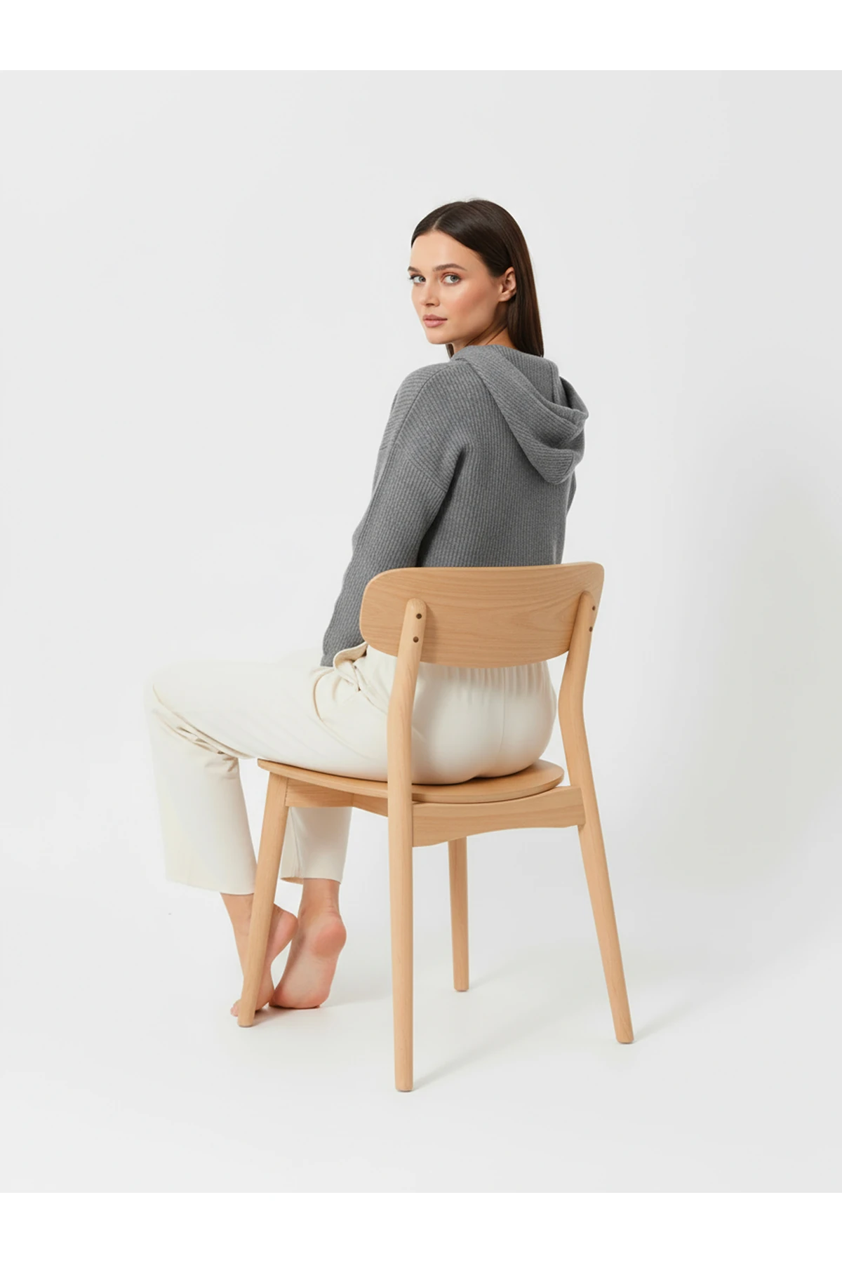 Düz Paça Eşofman Altı Bej 3011