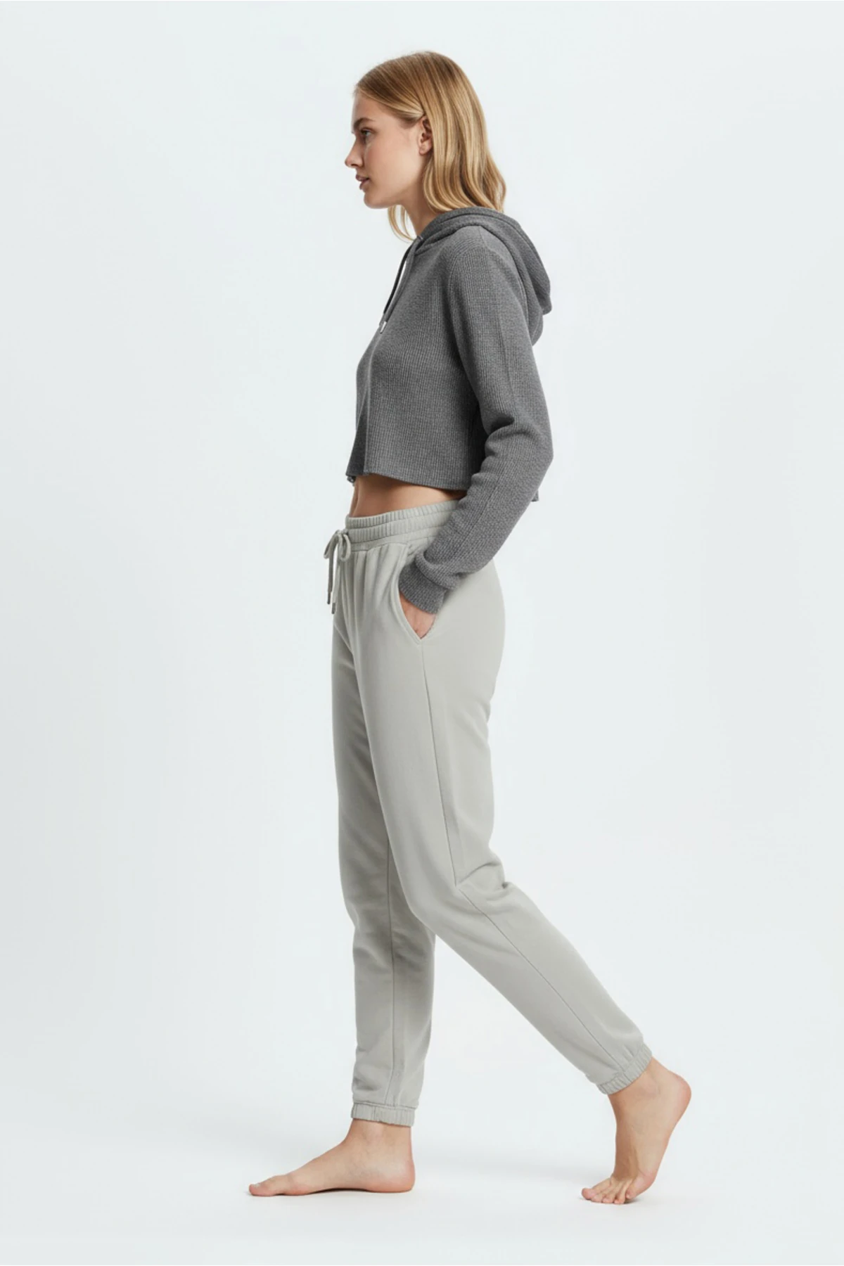 Jogger Paça Eşofman Altı Gri 3013