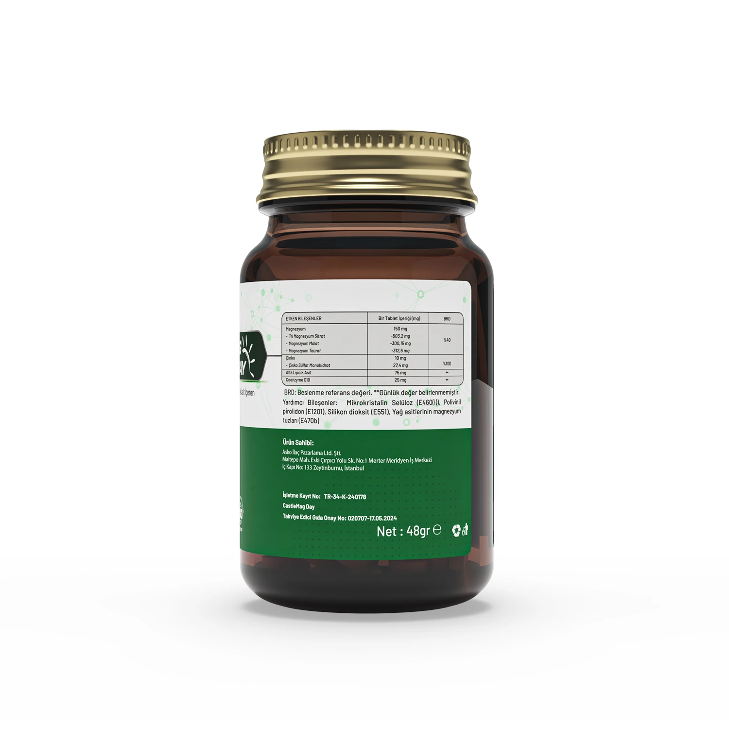 Castlemag Day & Night – Zengin İçerikli Magnezyum Takviyesi