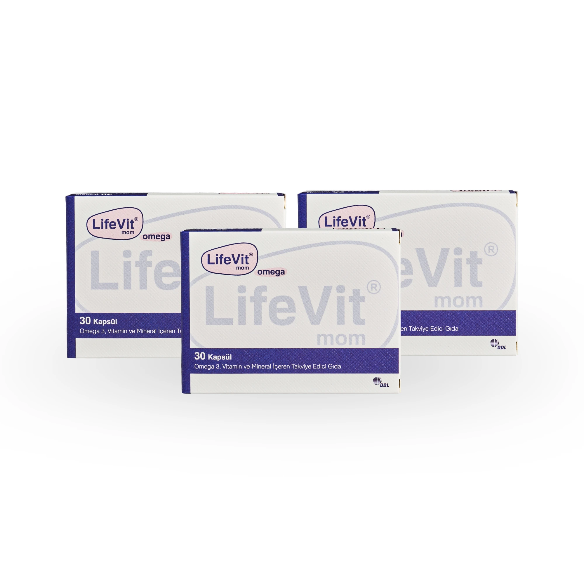 Lifevit Mom Omega – Hamile ve Emziren Anneler İçin Omega-3 ve Multivitamin Takviyesi  (30 Kapsül) - 3'lü Avantaj Paketi