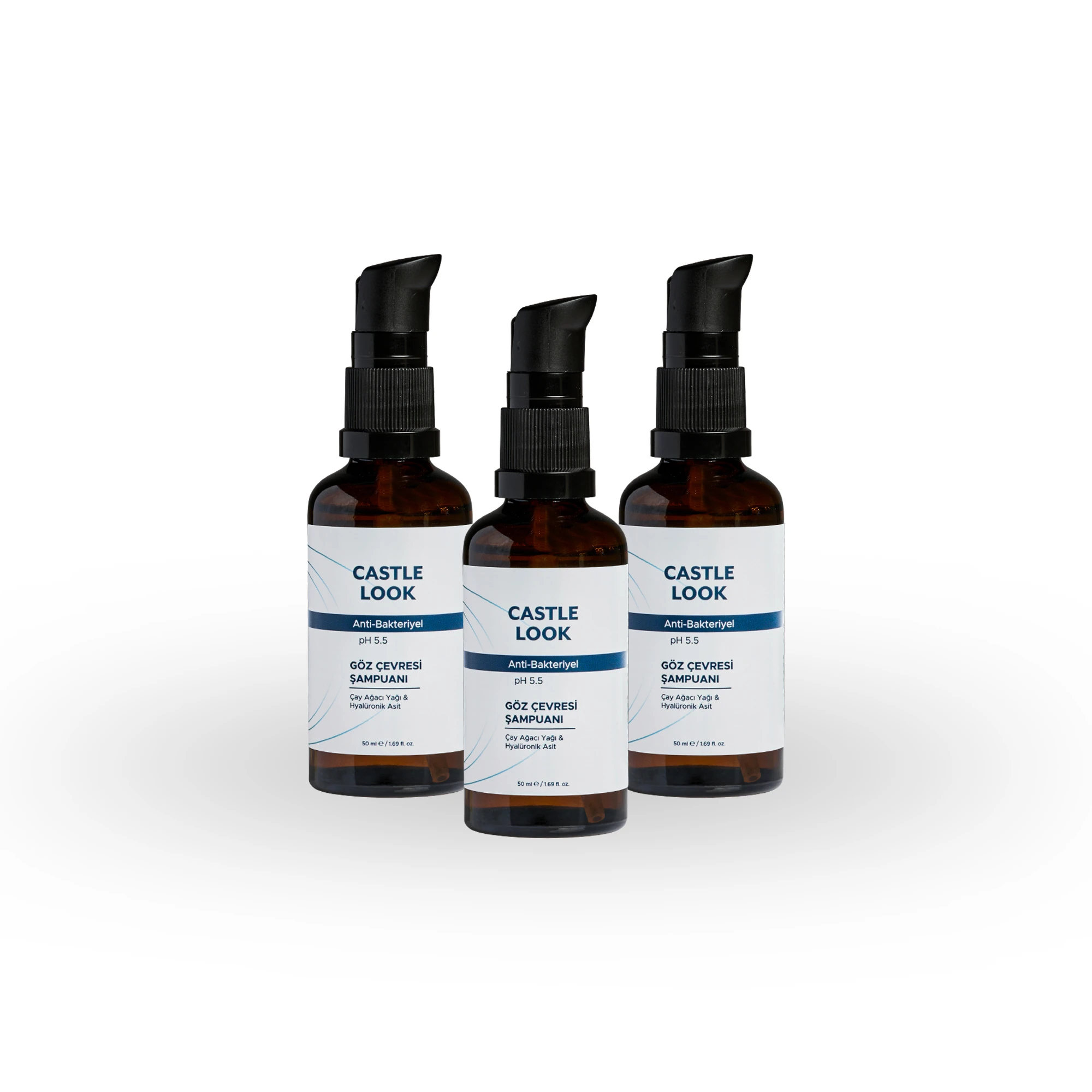 Castle Look - Makyaj Temizleme ve Göz Çevresi Şampuanı 50 ml - 3'lü Avantaj Paketi