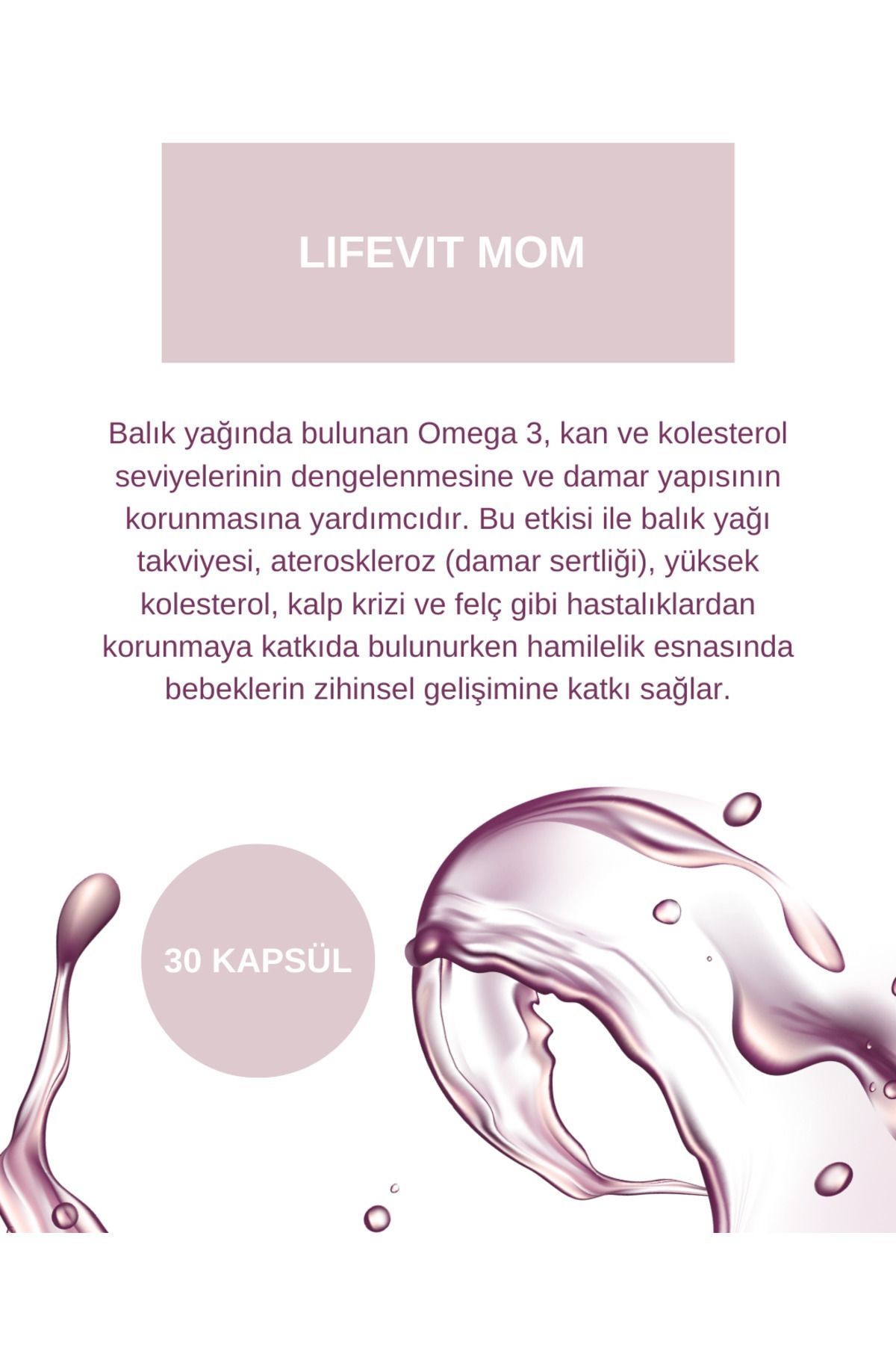 LIFEVIT MOM OMEGA - ANNE VE BEBEK SAĞLIĞI İÇİN TAKVİYE