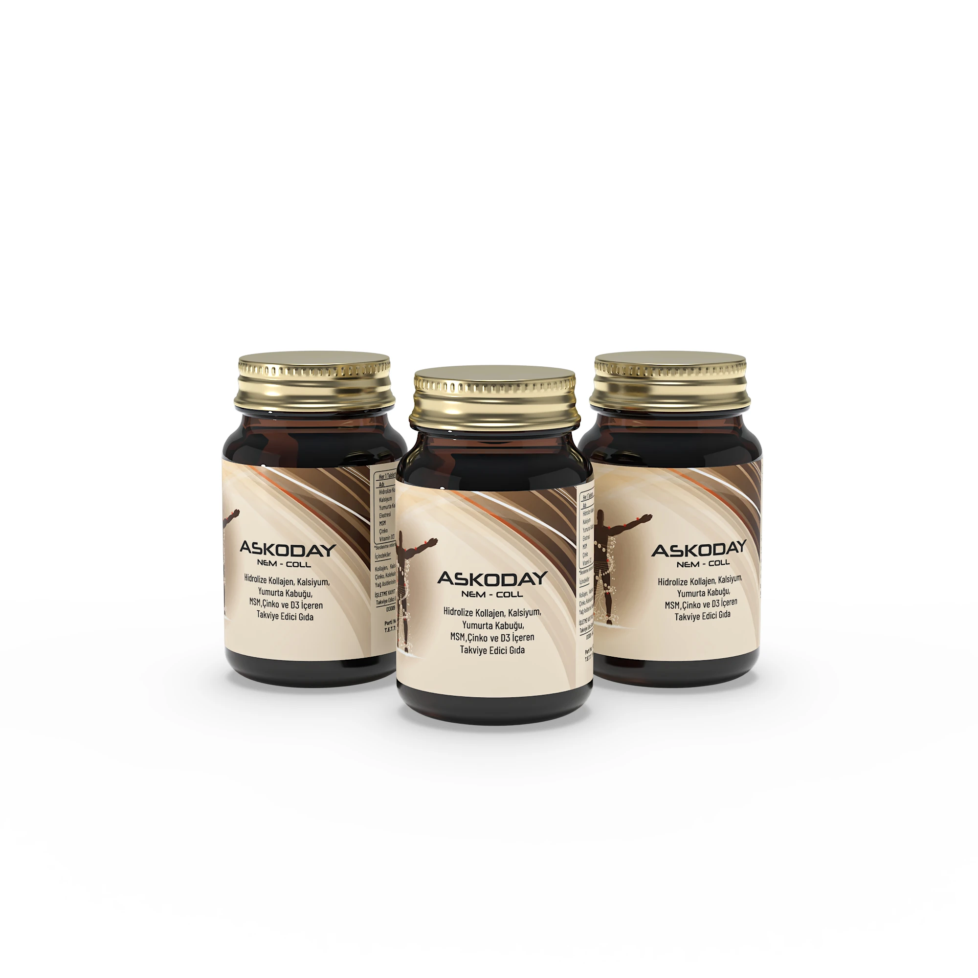 Askoday Nem-Coll – Yumurta Kabuğu Ekstresi, Hidrolize Kolajen ve Vitaminler İçeren Kompleks (30 Tablet) - 3'lü Paket Avantajı