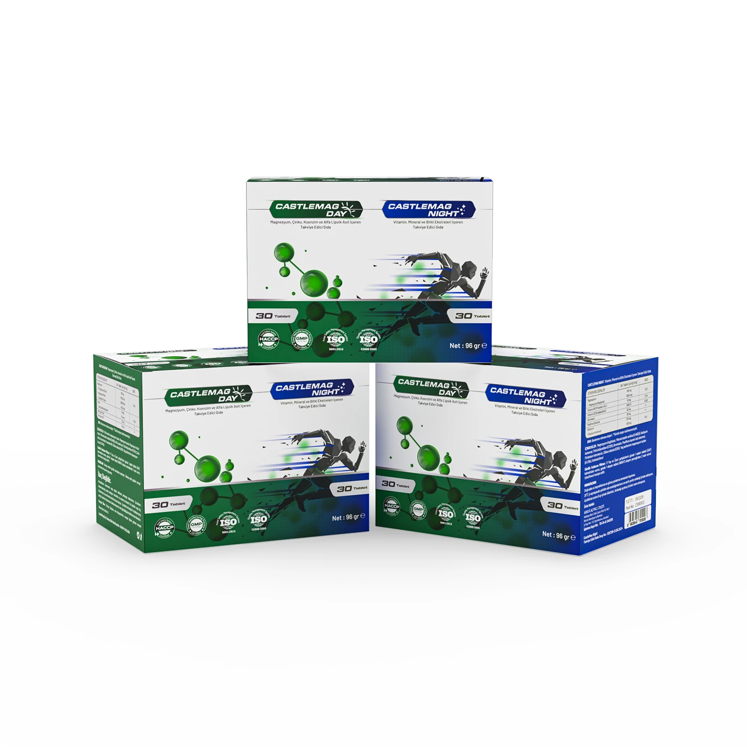 Castlemag Day & Night - Zengin İçerikli Magnezyum Takviyesi - 3'lü Avantaj Paketi