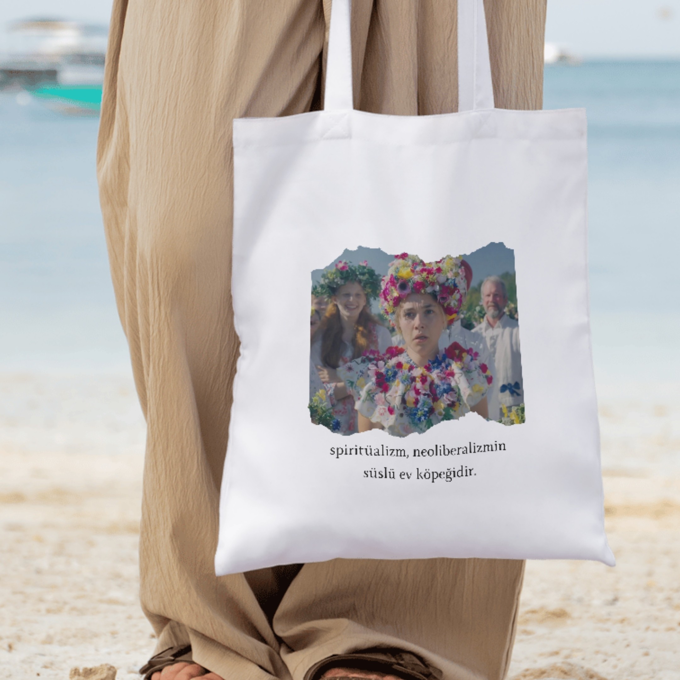 Midsommar - Tote Bag - "spiritüalizm, neoliberalizmin süslü ev köpeğidir."