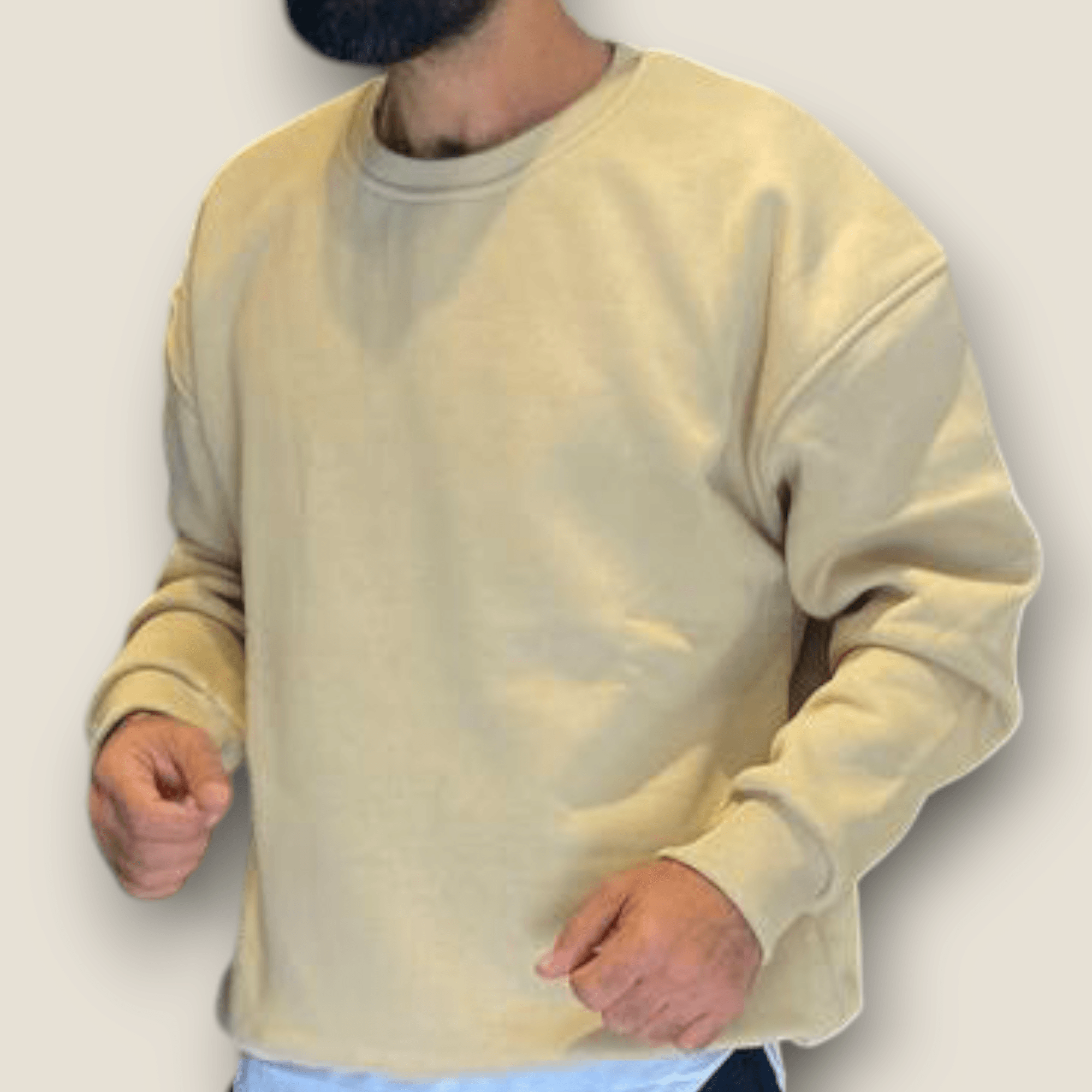 Bej Renk Şardonlu Basic Sweatshirt