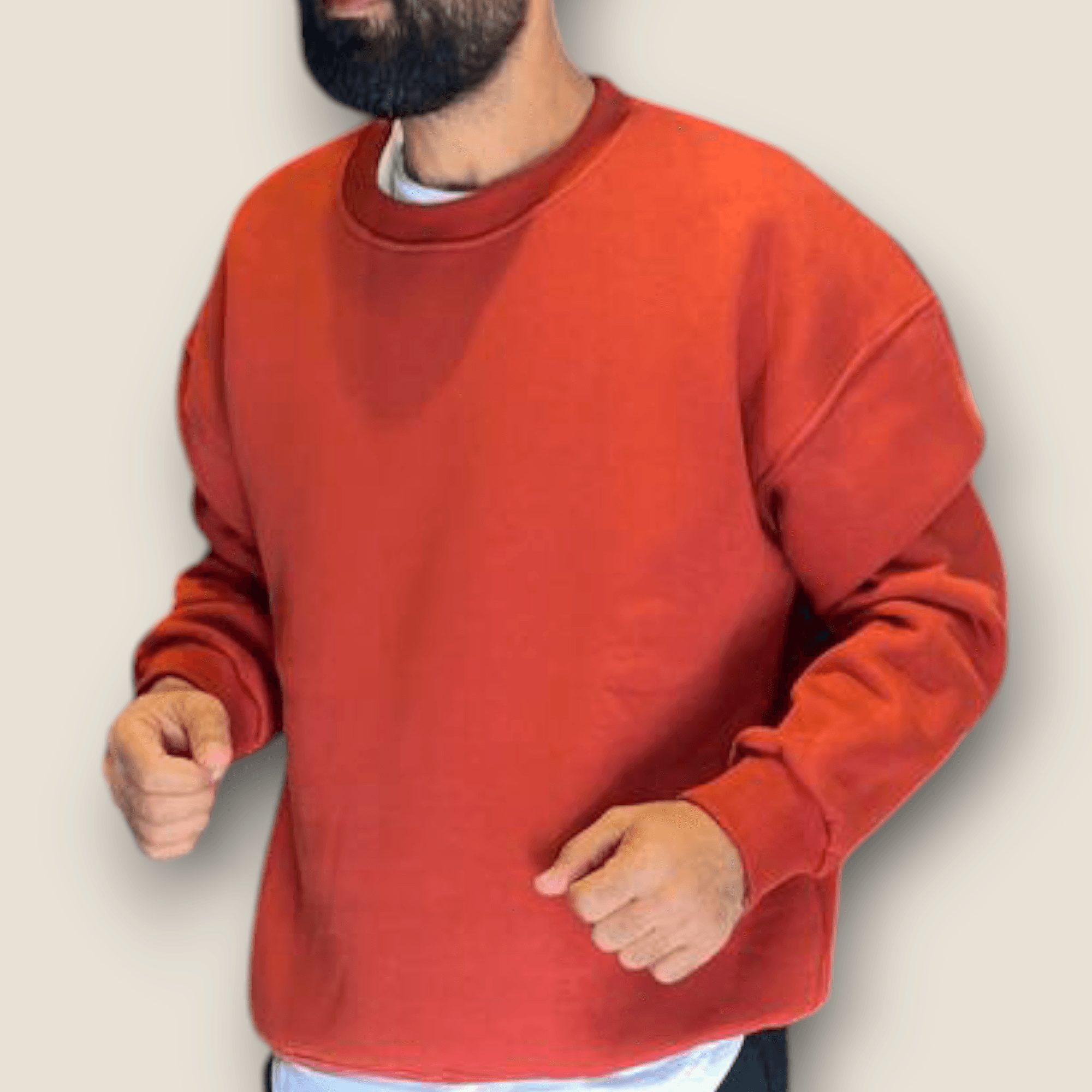 Kiremit Renk Şardonlu Basic Sweatshirt