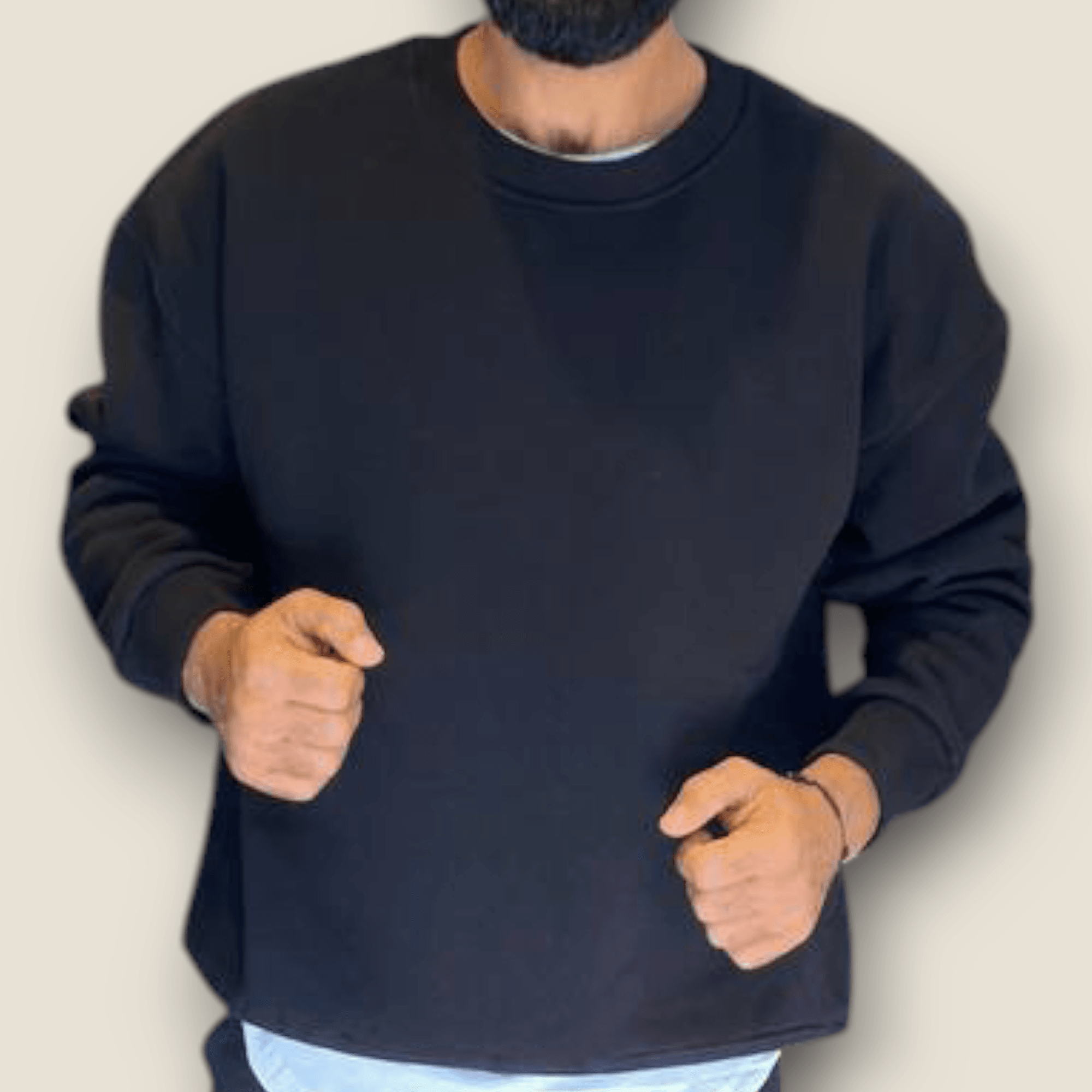 Siyah Renk Şardonlu Basic Sweatshirt