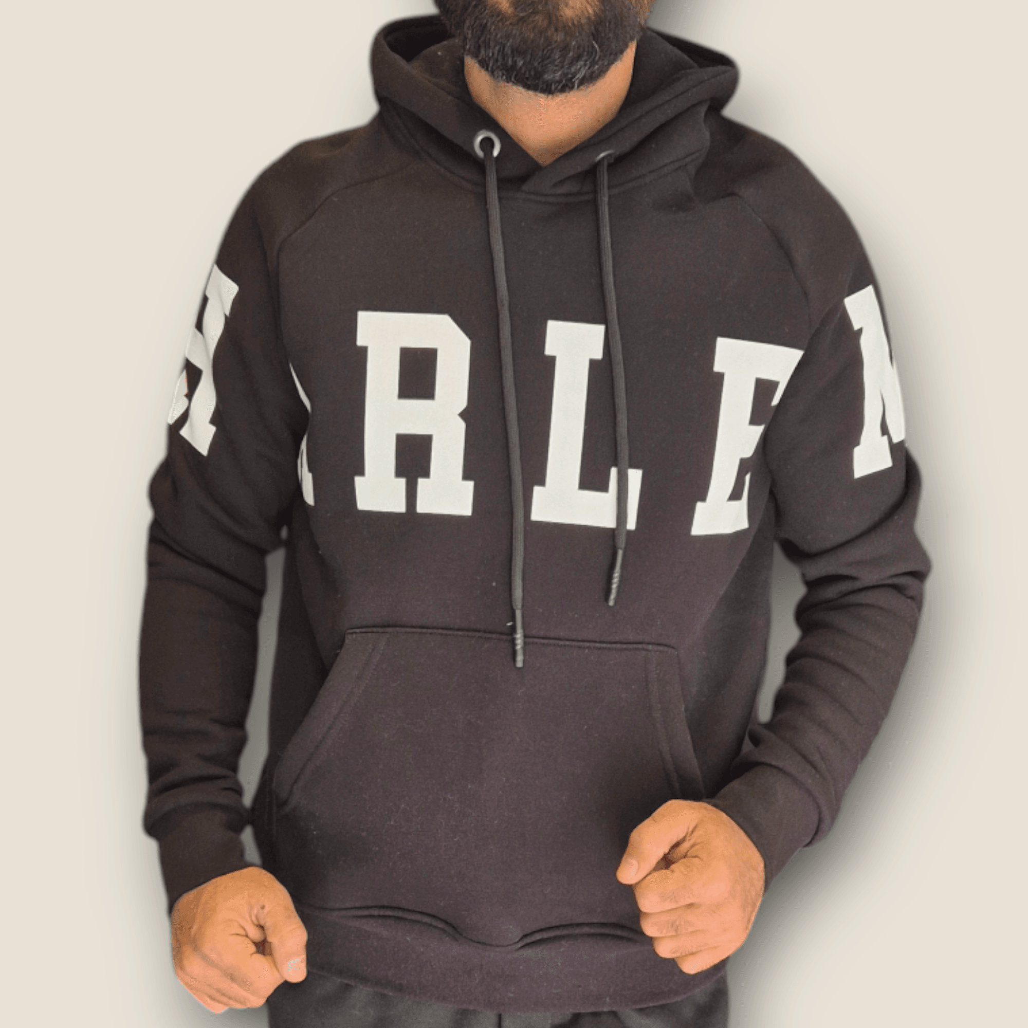 Siyah Renk 3İplik Şaronlu Kapüşonlu Sweatshirt