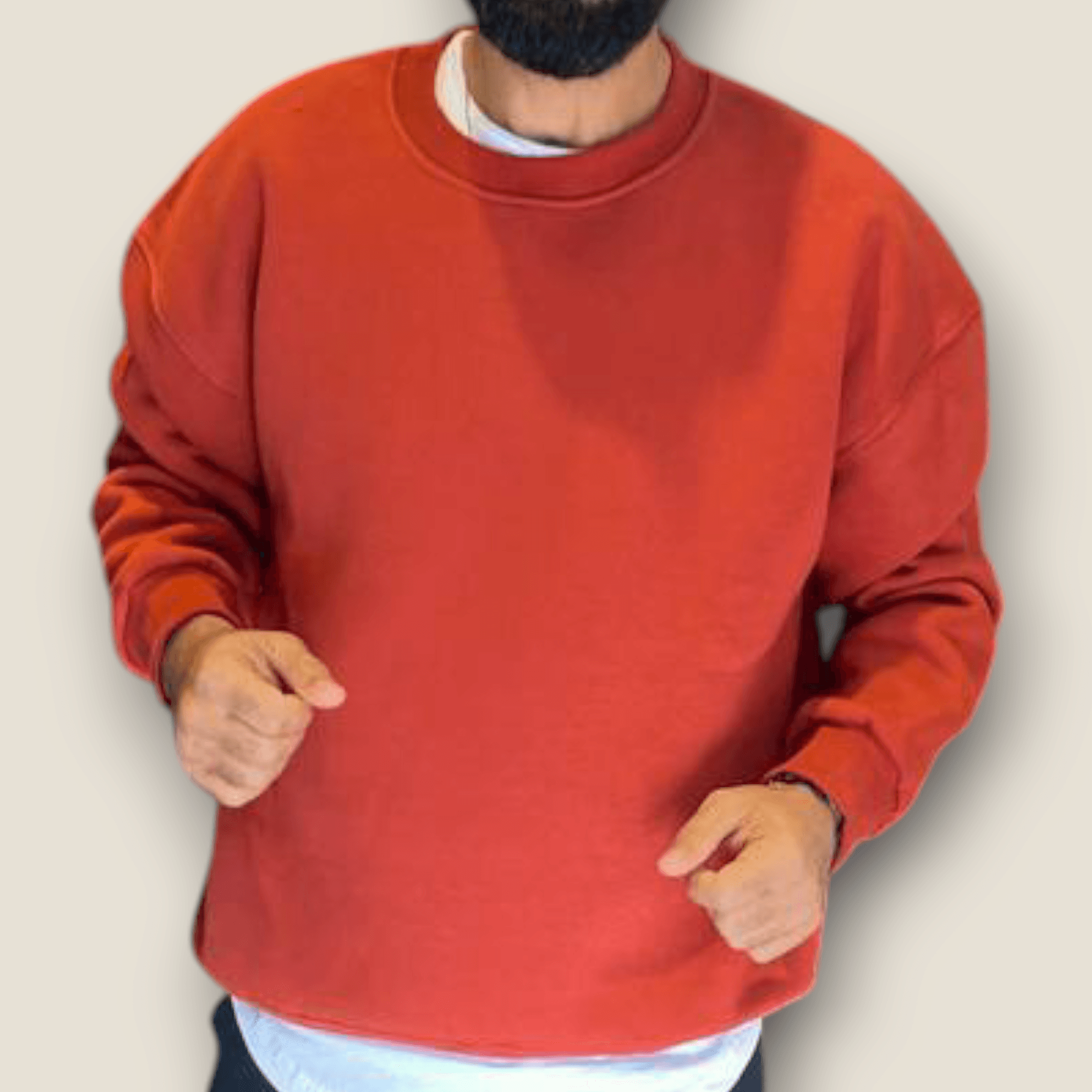 Kiremit Renk Şardonlu Basic Sweatshirt