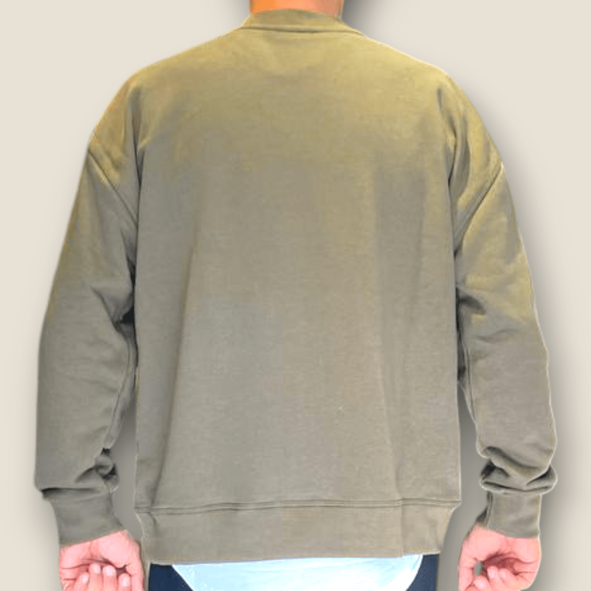 Haki Renk Şardonlu Basic Sweatshirt