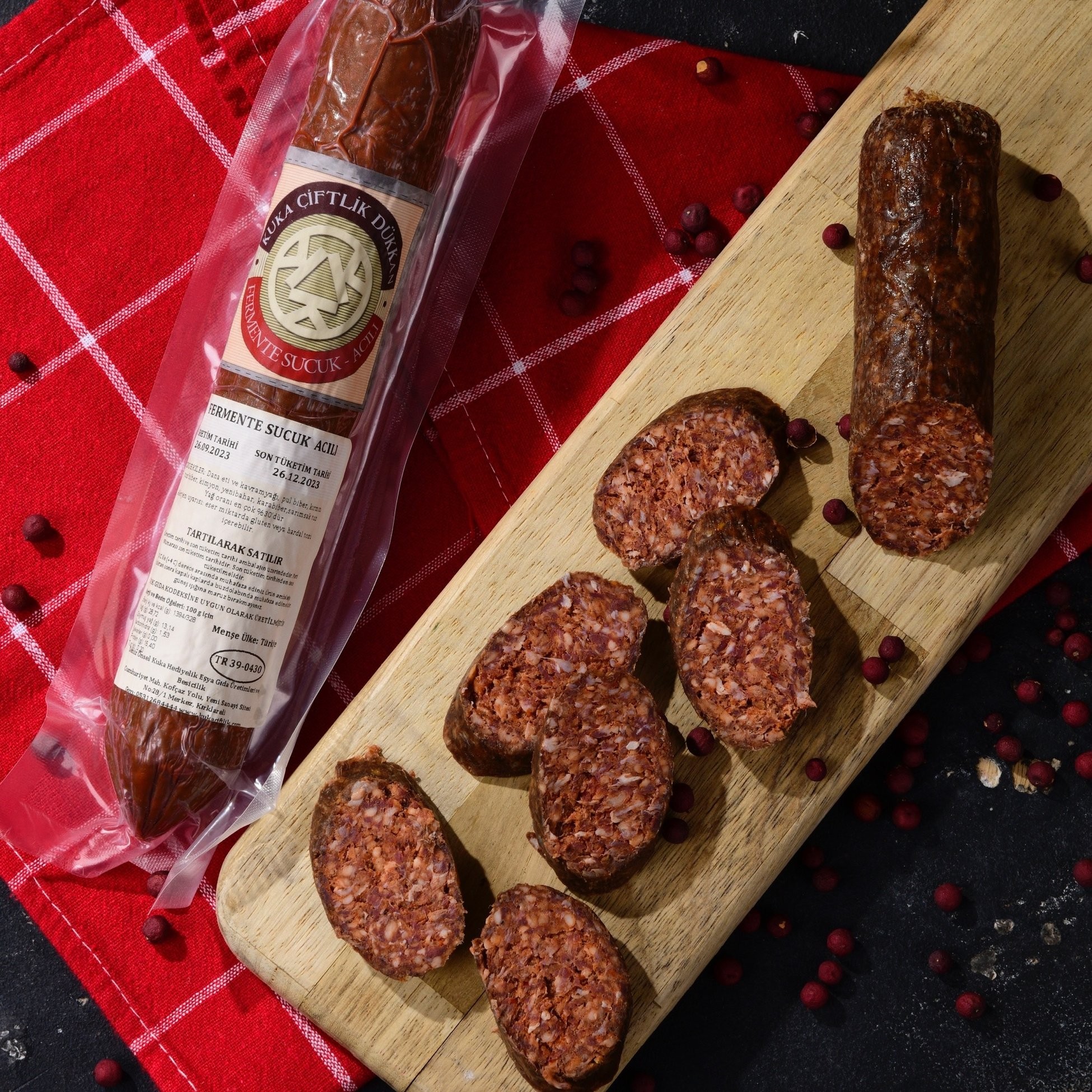 Fermente Dana Sucuk, Acılı (40q Baton) 230 Gr
