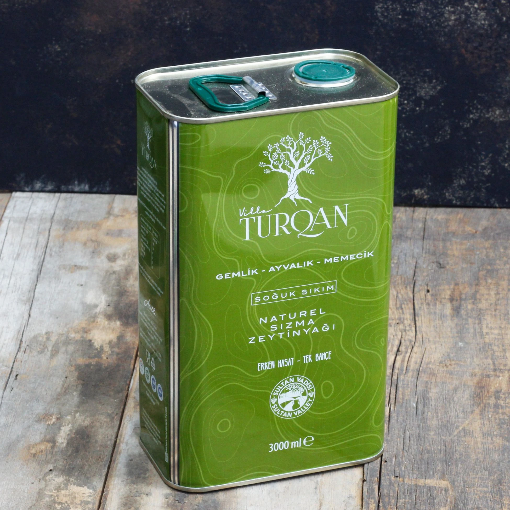 Turqan Zeytinyağı Erken Hasat(Gemlik-Ayvalık-Memecik), Soğuk Sıkım Zeytinyağı (3 lt).