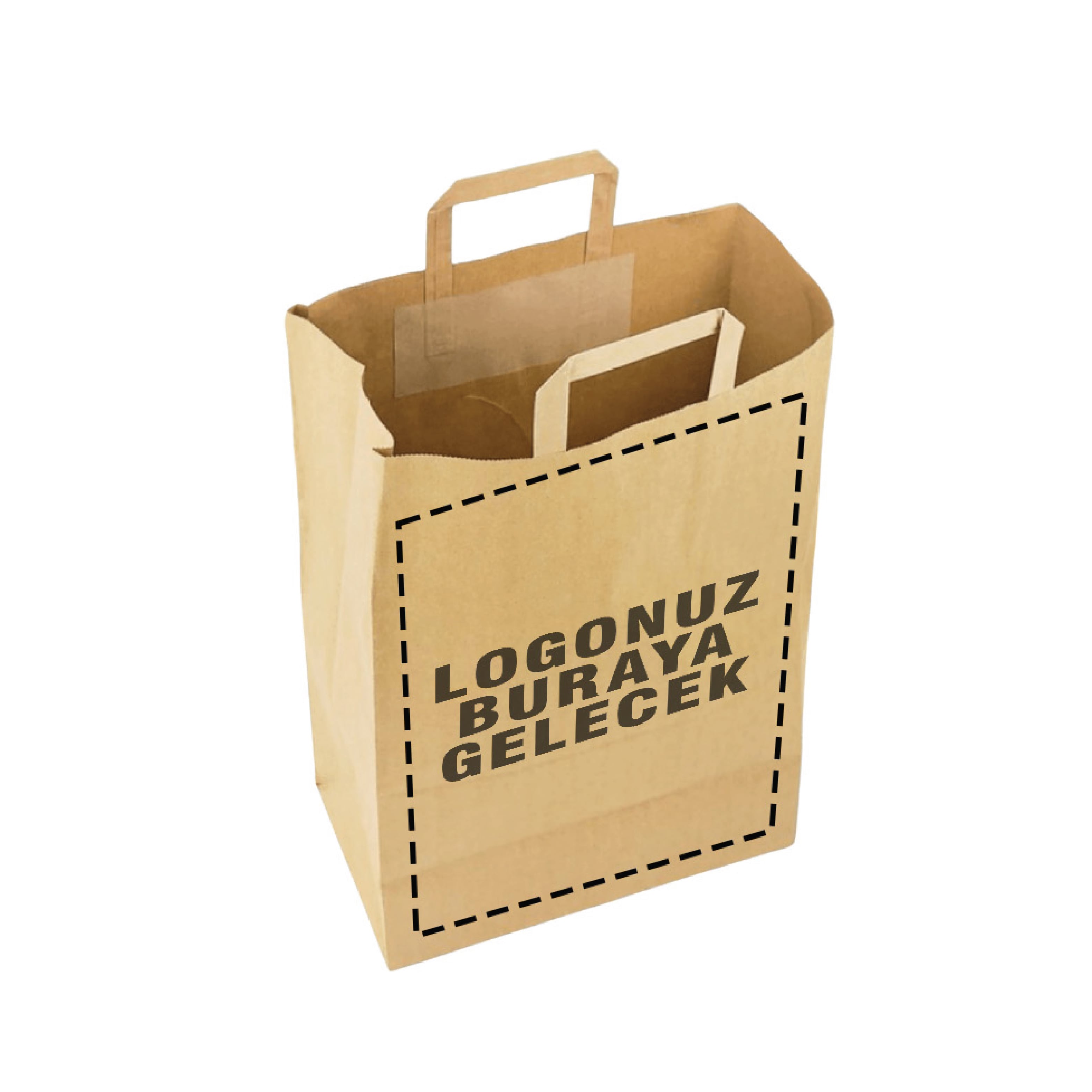 31x18x43 cm 100 gr İçten Saplı Baskısız IMK Kraft Kağıt Çanta