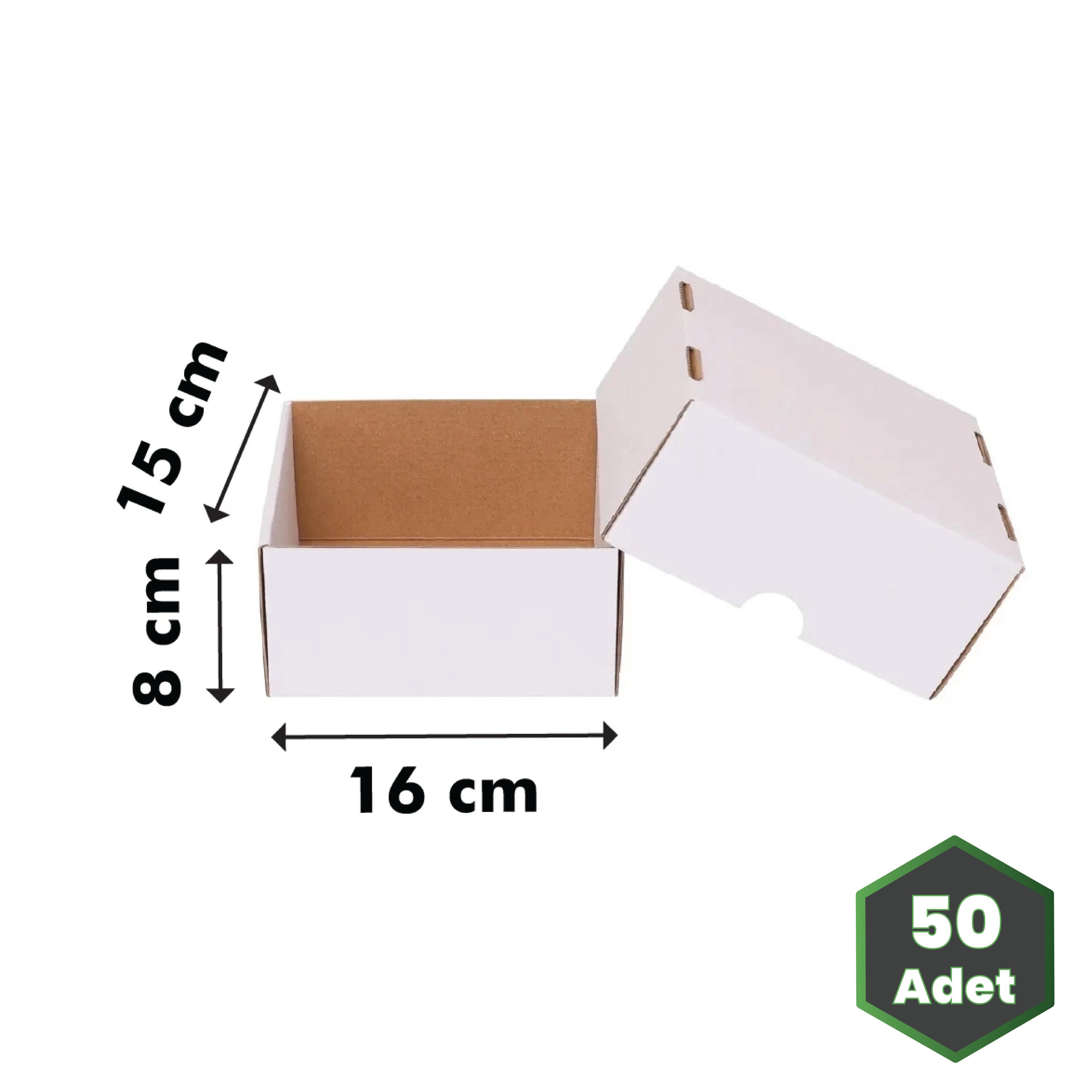 16x15x8 cm Beyaz E-ticaret Kutusu Gövde+Kapak