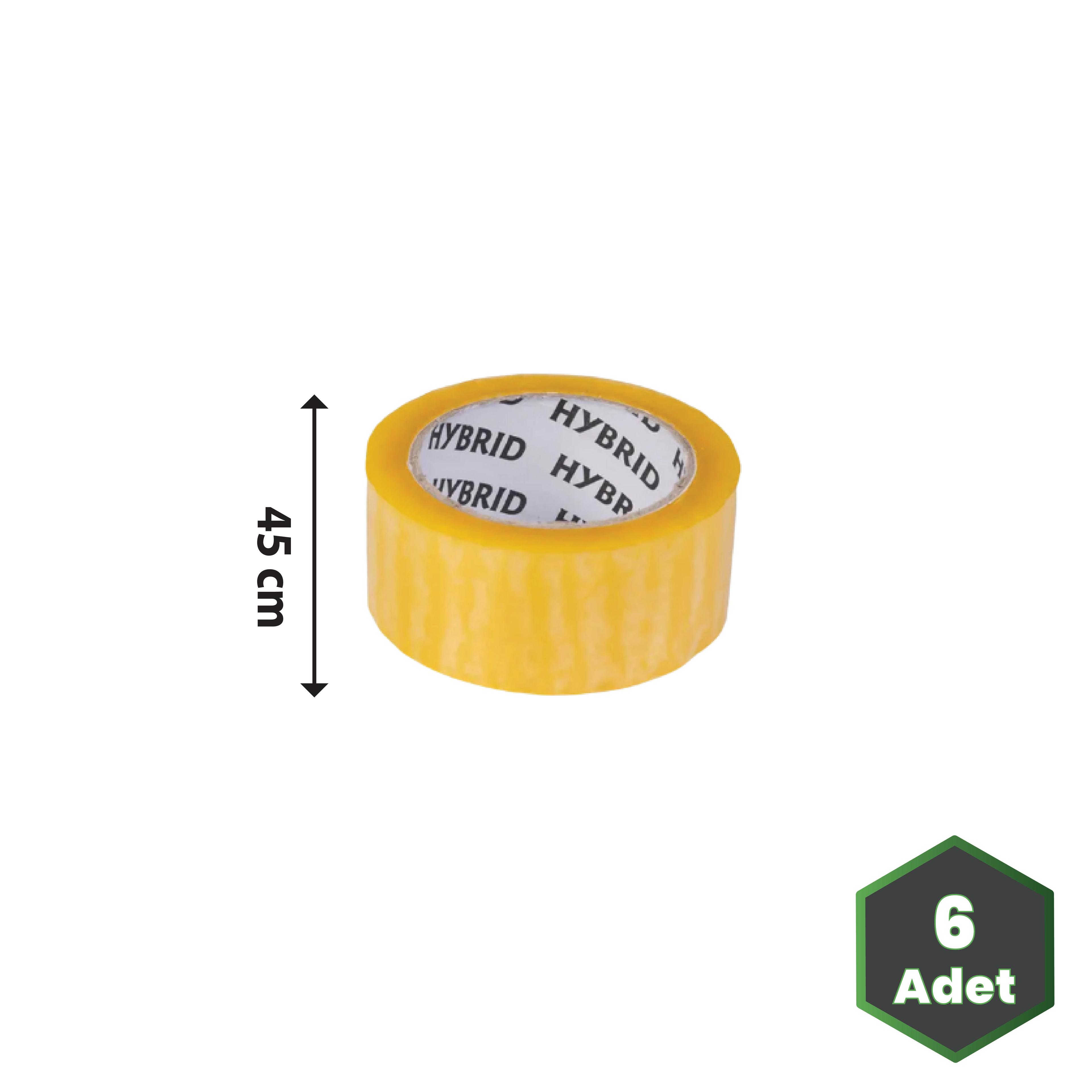 45 mm x 100 m Yellowish HYBRID Koli Bandı - 6 Adet