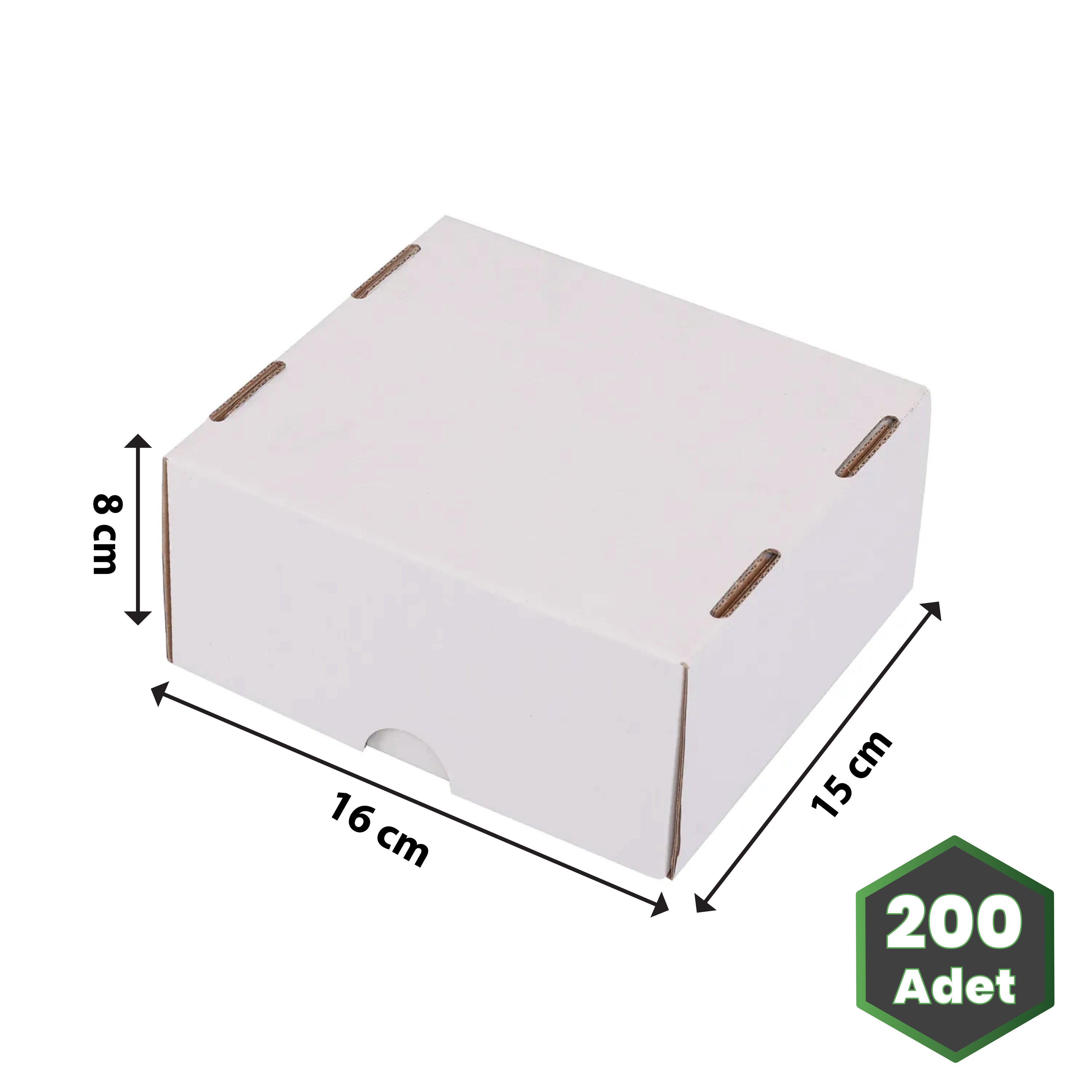 16x15x8 cm Beyaz E-ticaret Kutusu Gövde+Kapak