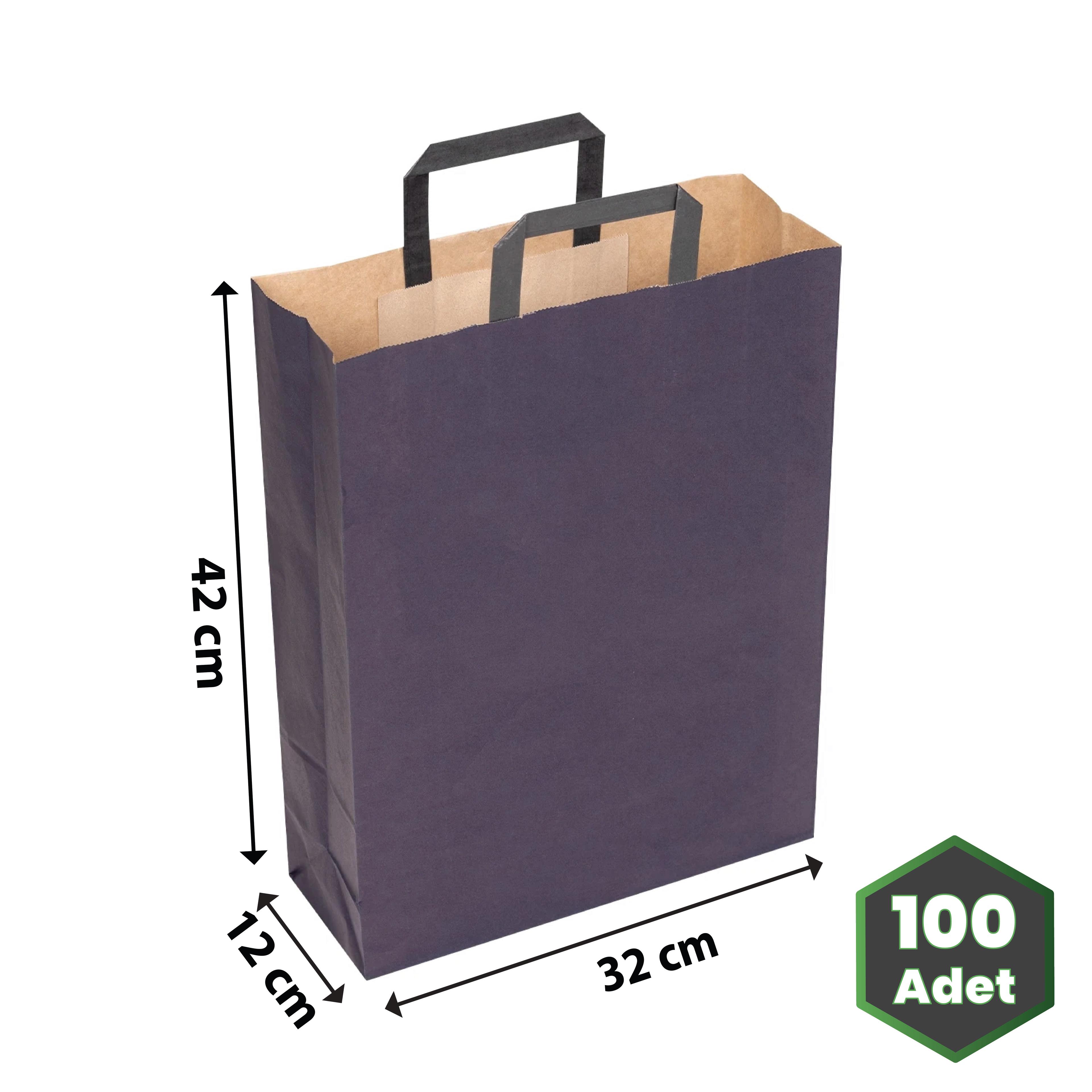 Kağıt Çanta İçten Saplı Baskısız Lacivert 80 gr 32x12x42 cm