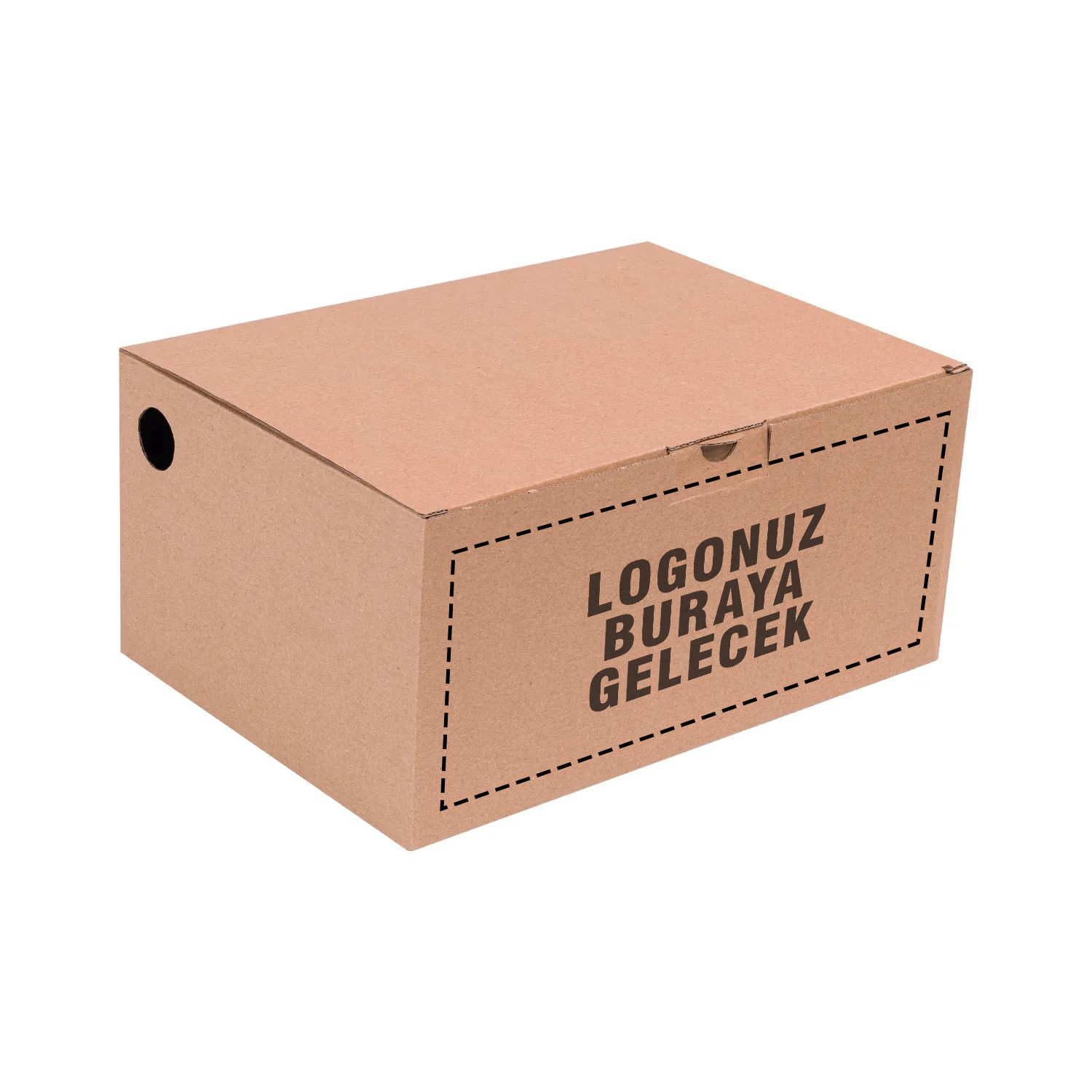 27x19x13 cm Kraft E-ticaret Kutusu Delikli