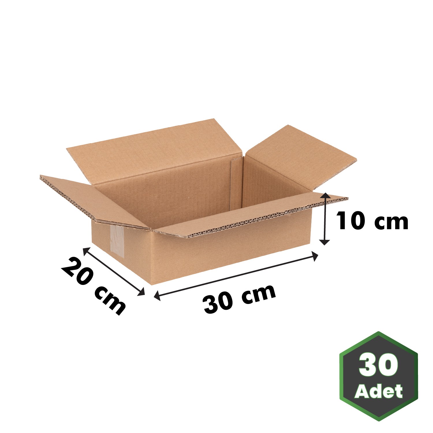 30x20x10 cm Çift Oluklu Kraft Taşıma Kolisi