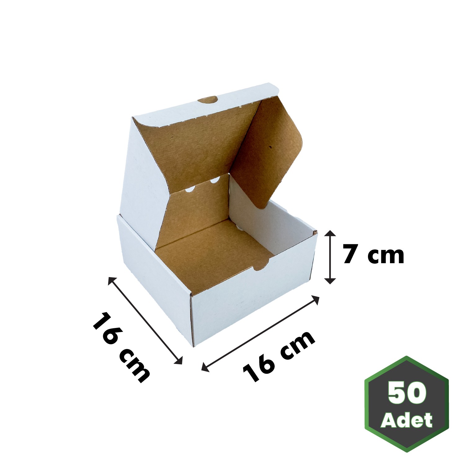 16x16x7 cm Kilitli E-Ticaret Kutusu Beyaz