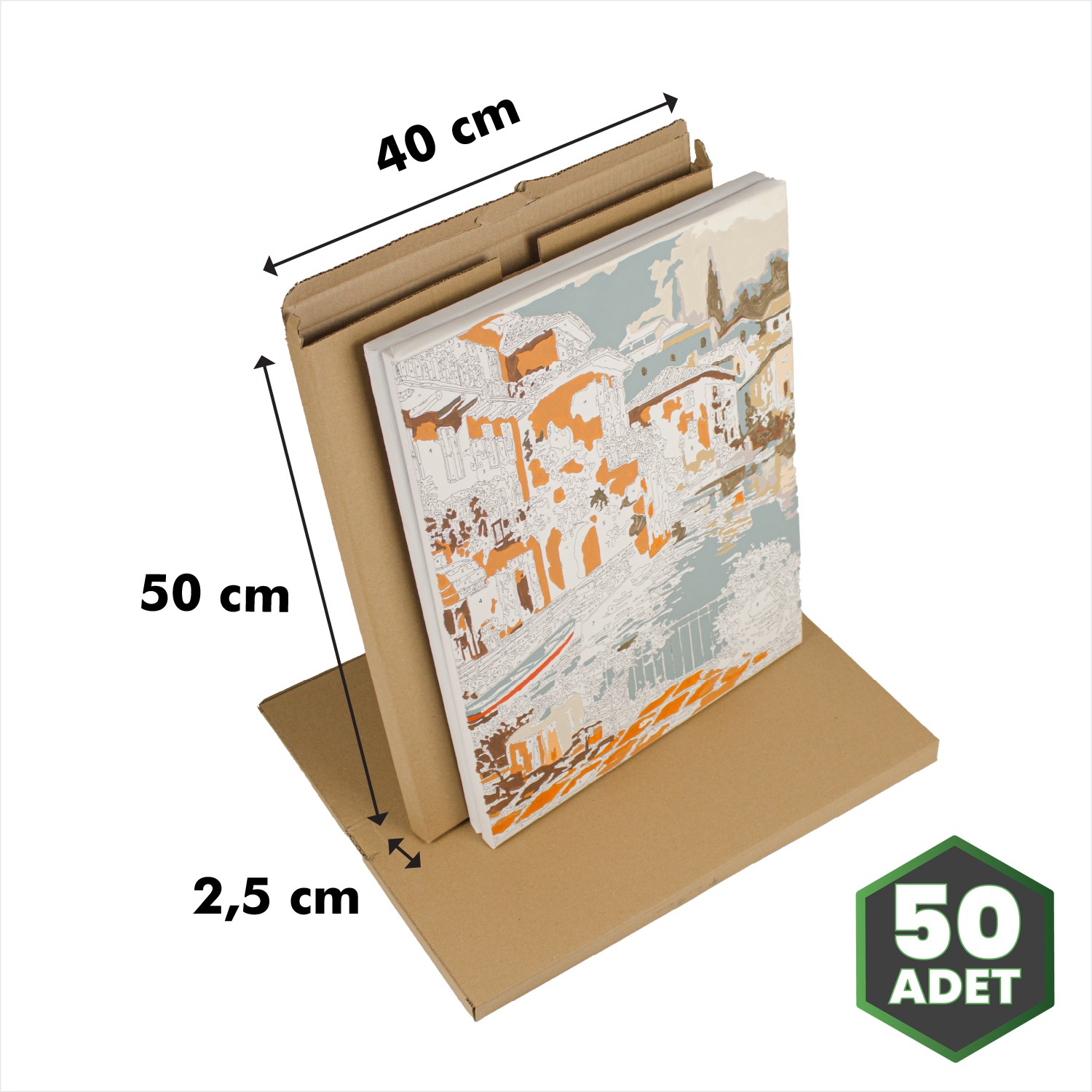 Tablo ve Çerçeve Kutusu Kraft 40x50x2,5 cm