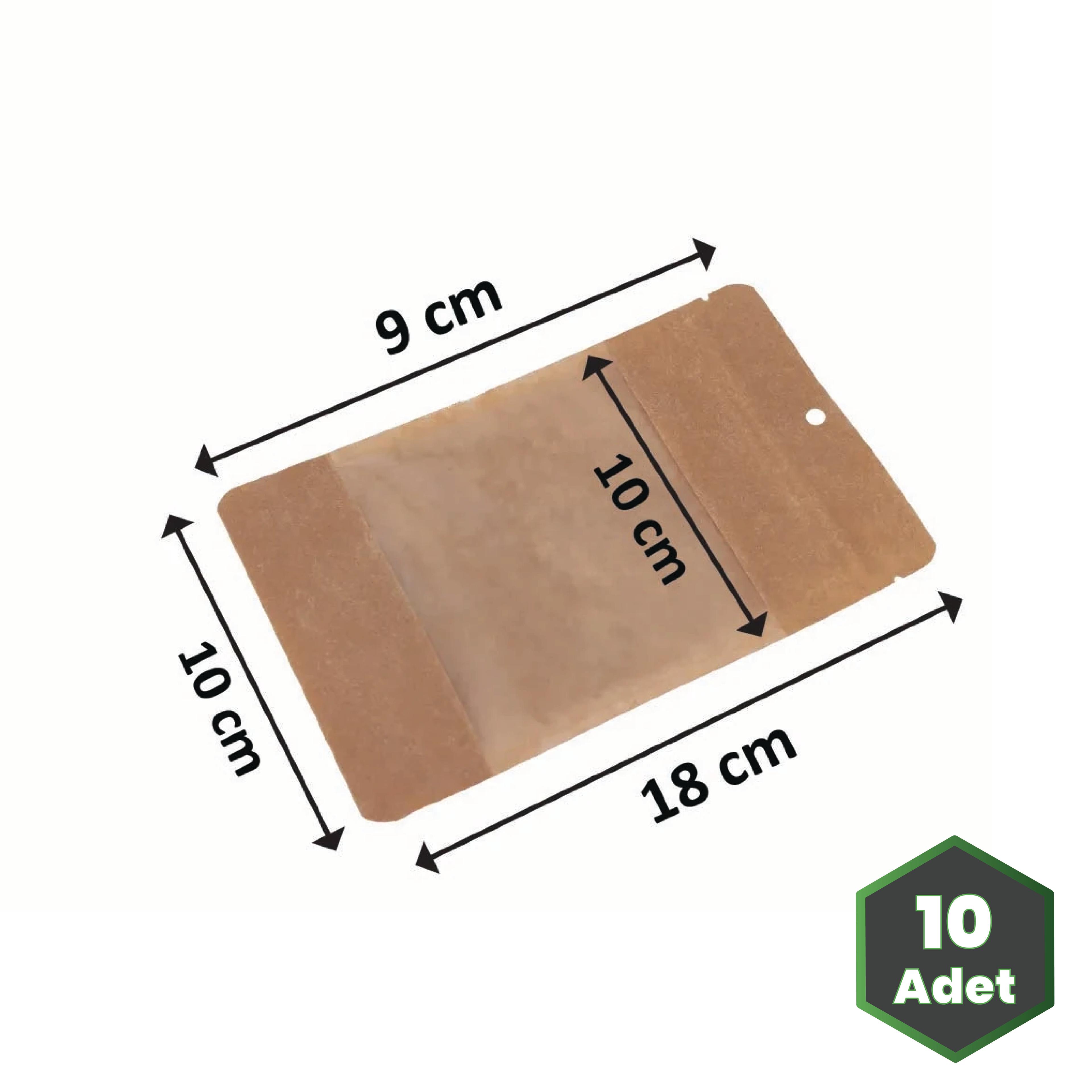 11x18 cm Kraft Geniş Pencereli Doypack  