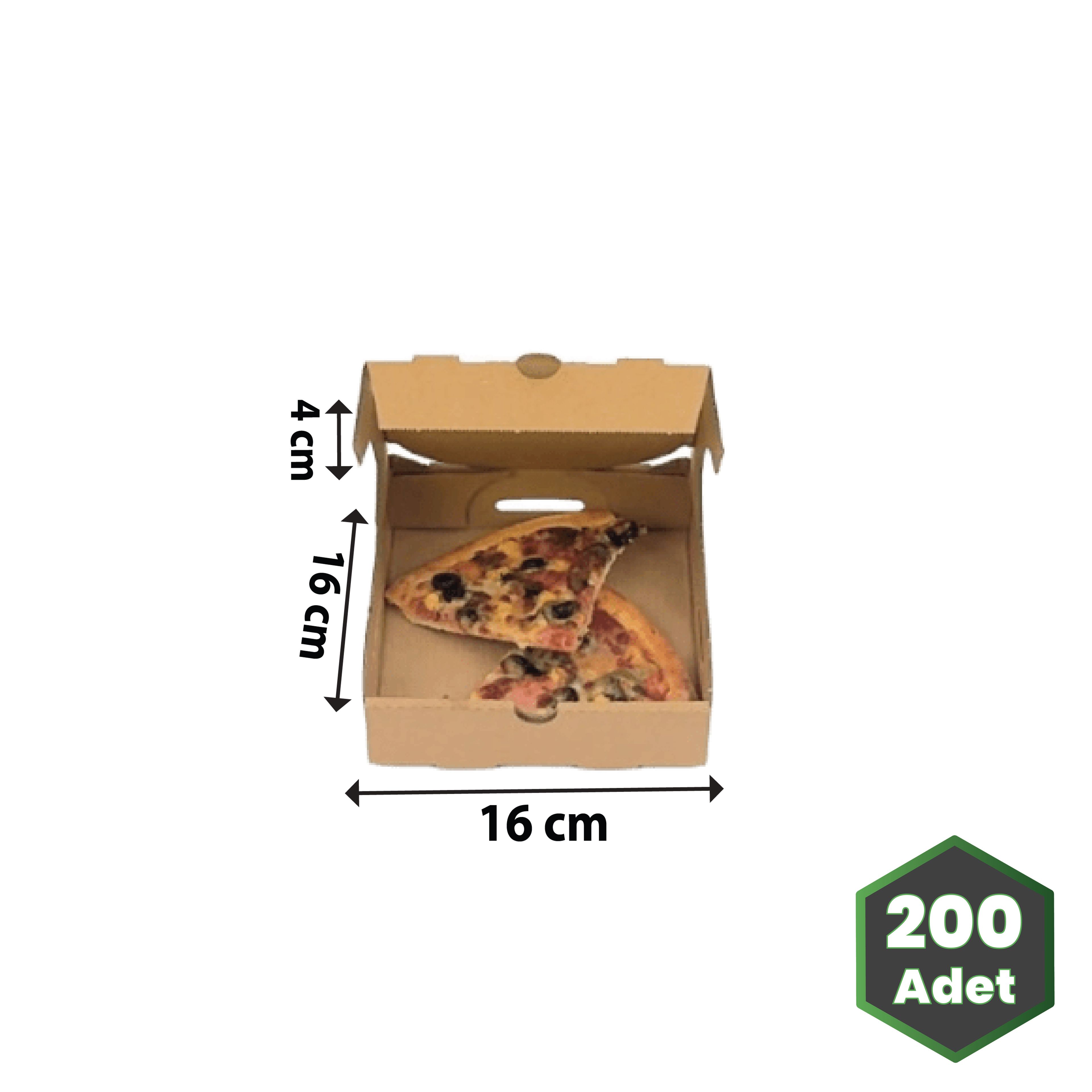 16x16x4 cm Kraft Dilim Pizza Kutusu