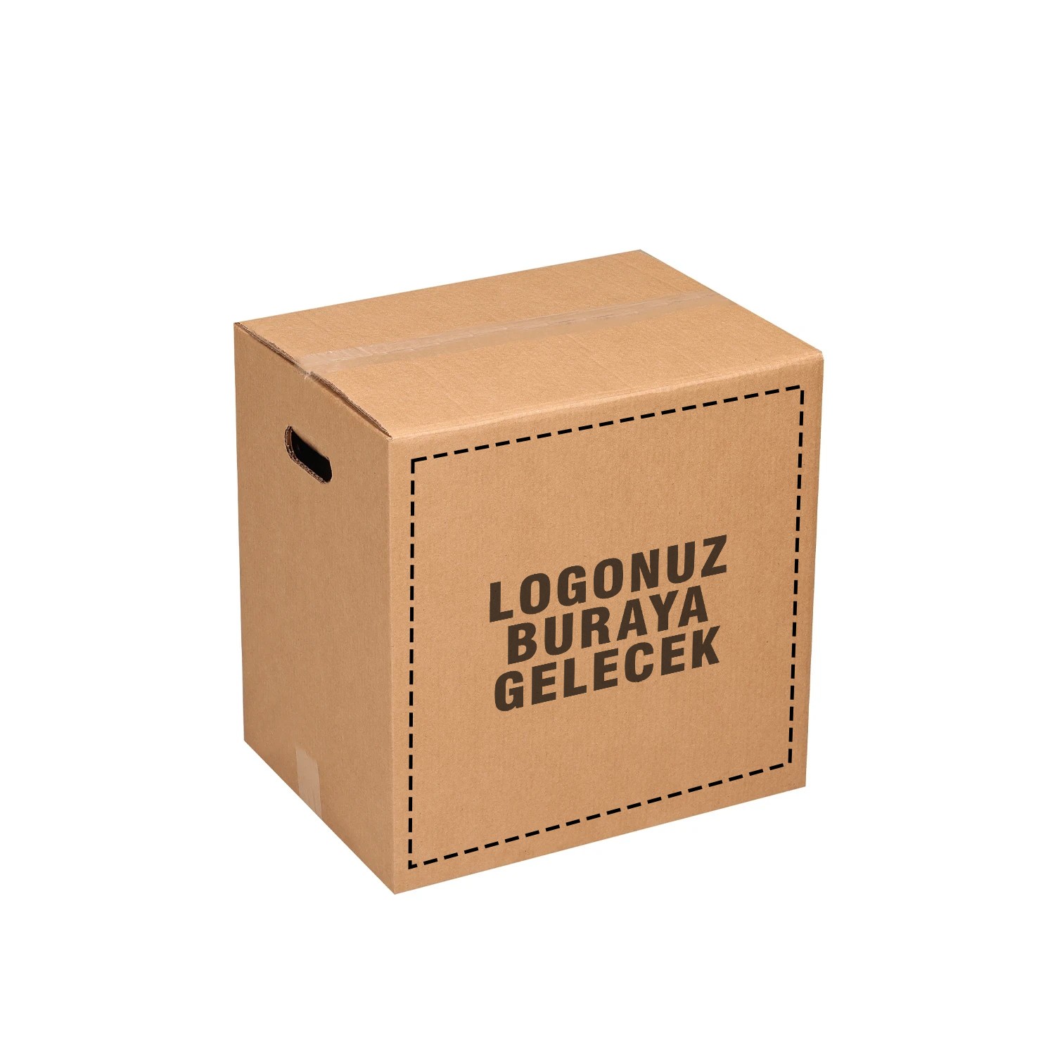40x30x40 cm Çift Oluklu El Tutmalı Kraft Taşıma Kolisi 
