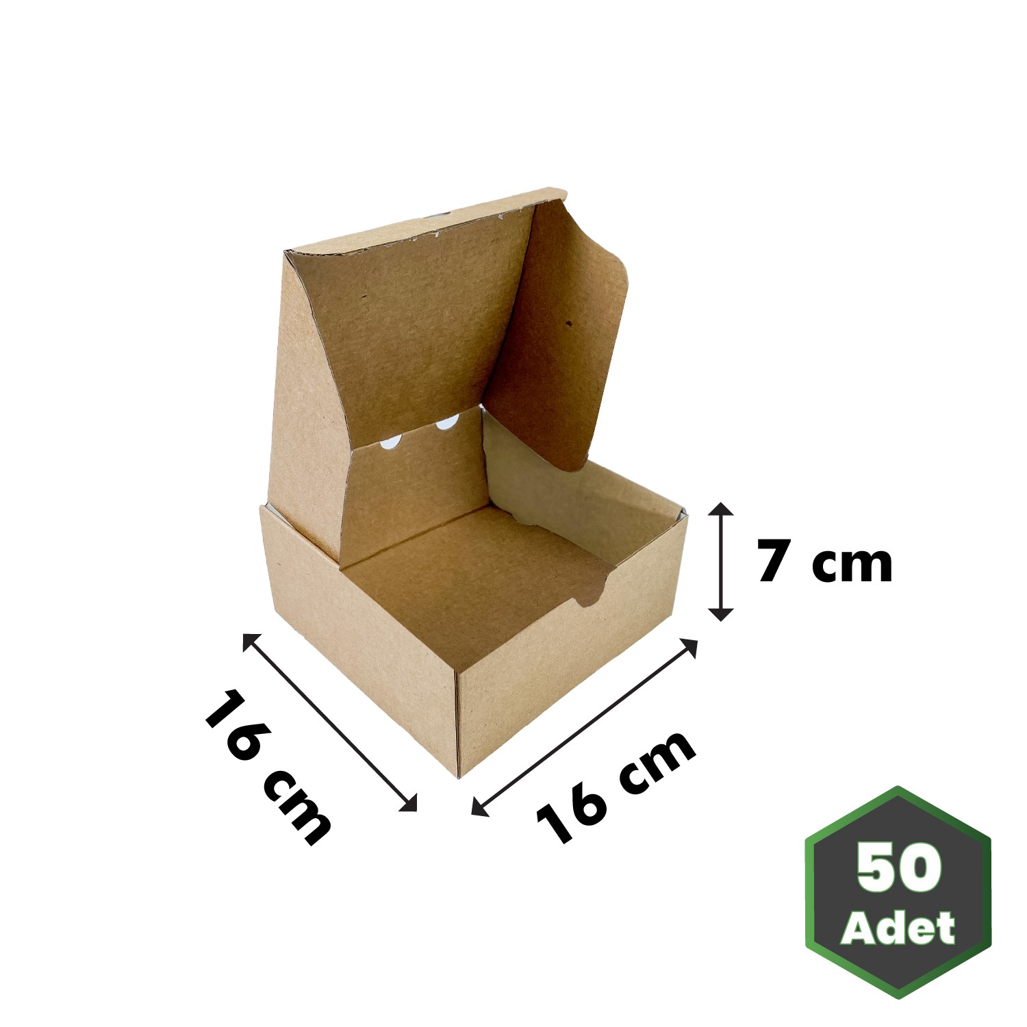 16x16x7 cm Kilitli E-Ticaret Kutusu Kraft