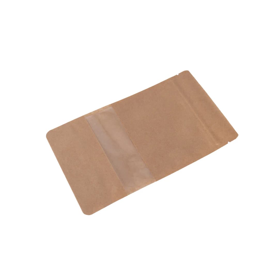 16x27 cm Kraft Dar Pencereli Doypack