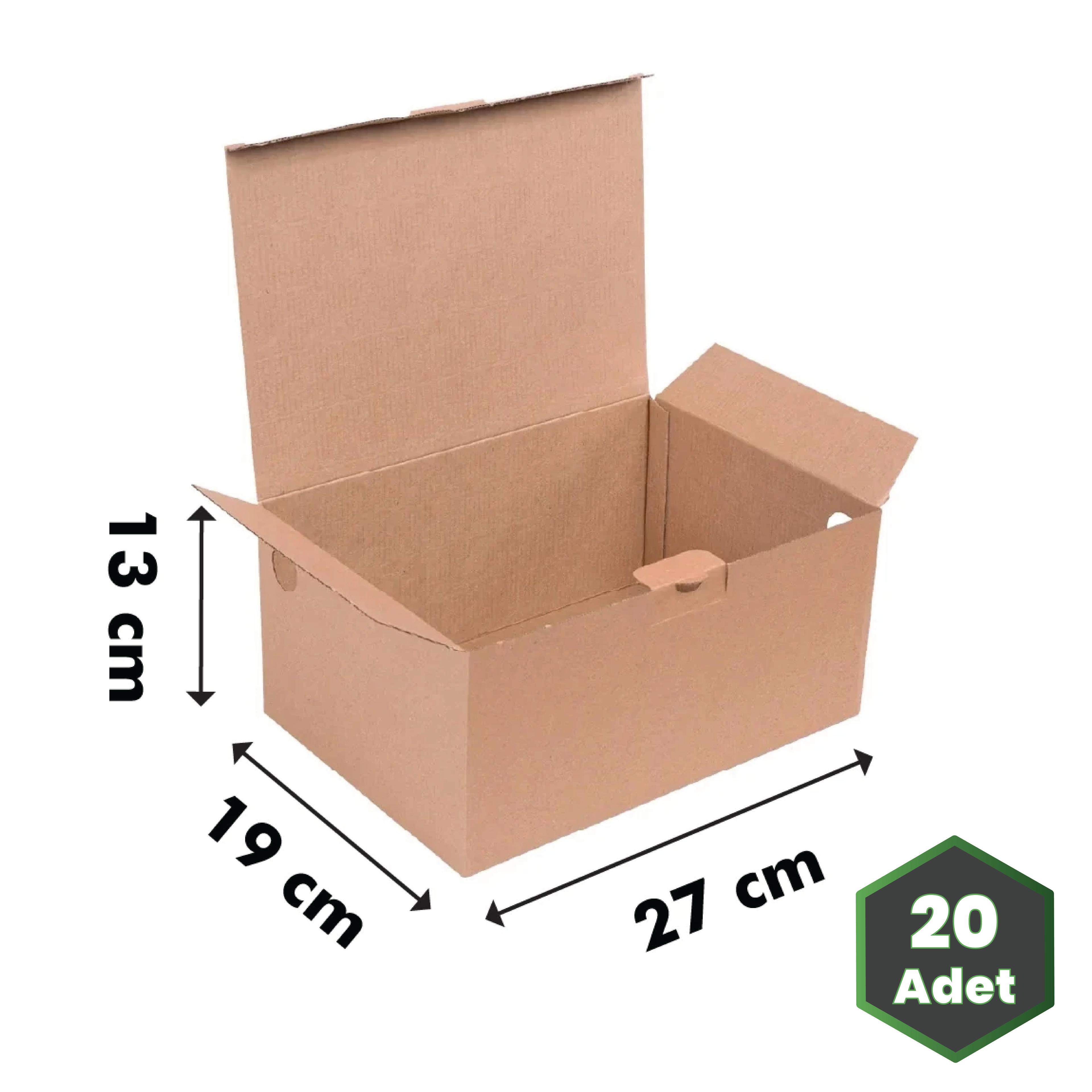 27x19x13 cm Kraft E-ticaret Kutusu Delikli