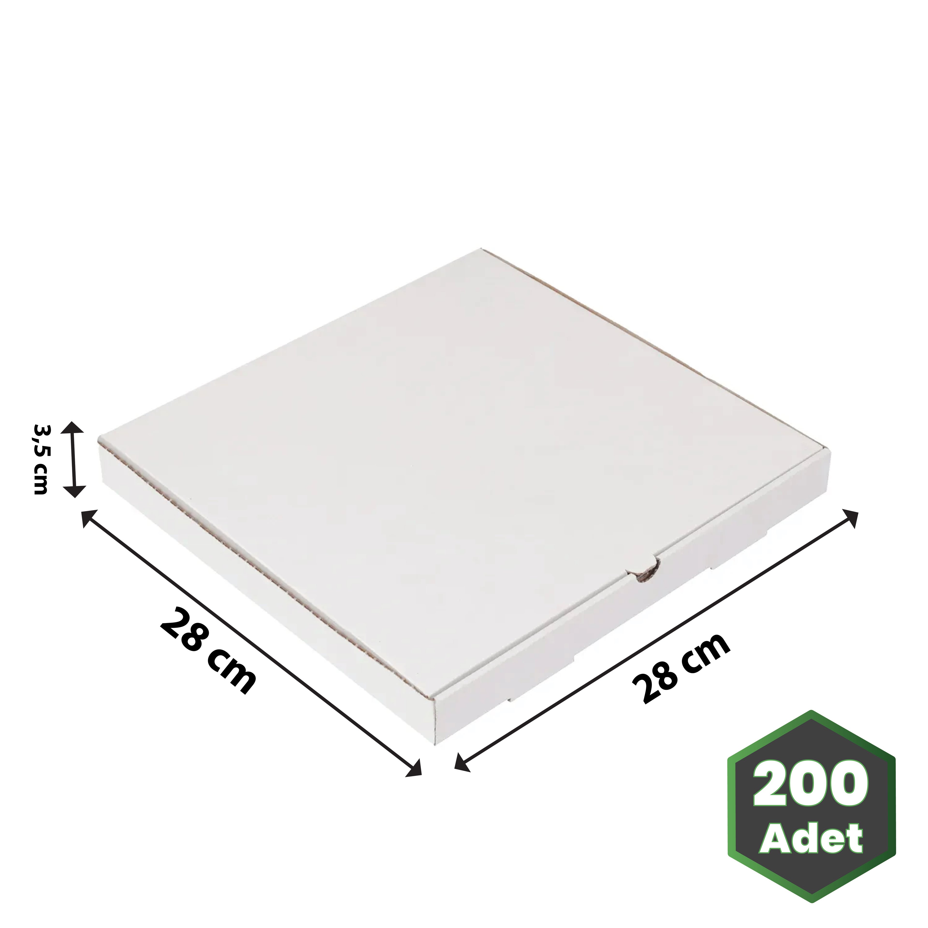 28x28x3,5 cm Beyaz Pizza Kutusu