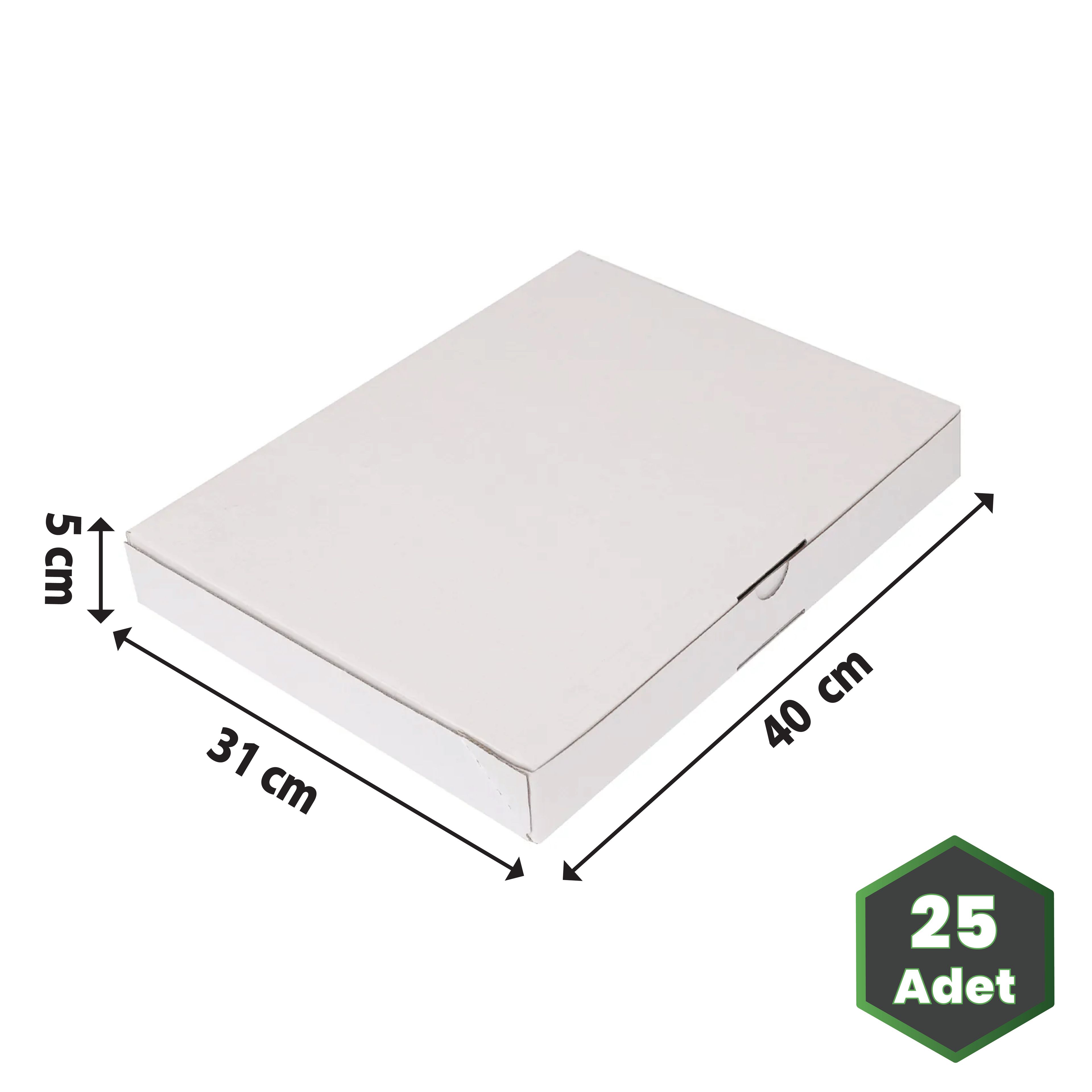 40x31x5 cm Beyaz Pizza Kutusu 