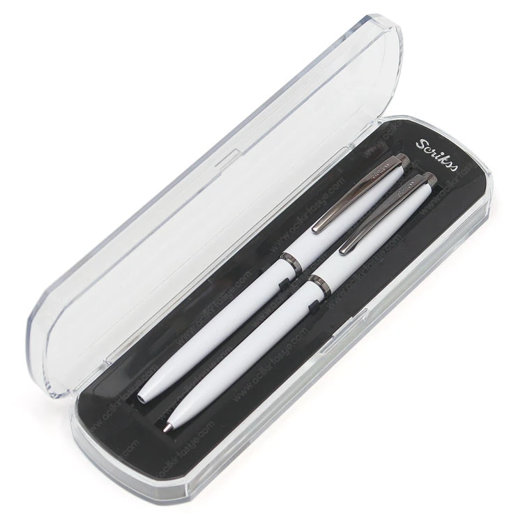 Scrikss Prestige Beyaz Kalem Seti (Tükenmez + Versatil)