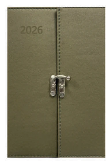 2026 Kilitli Ajanda (14x20 cm) - Yeşil