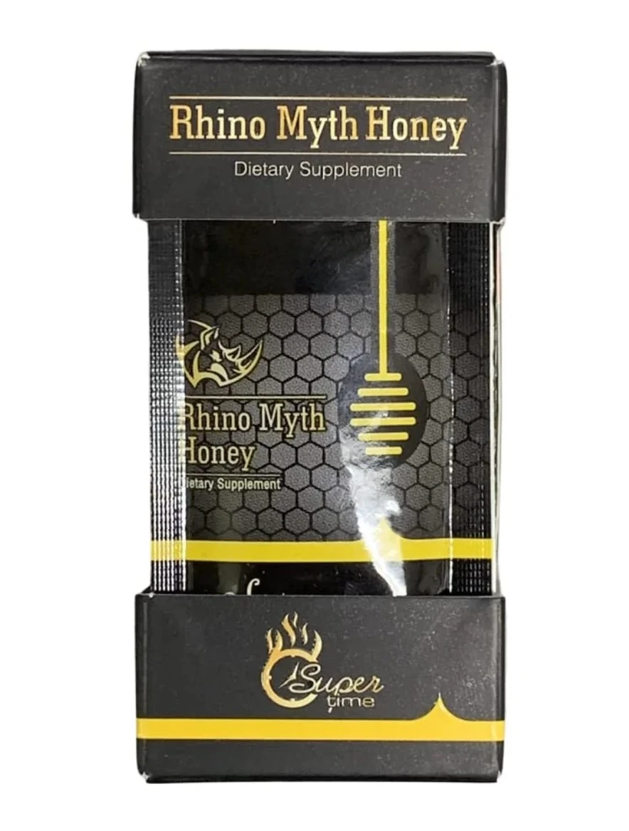 Rhino Myth Honey Black VIP, Improve Your Sexual Performance and Vitality Naturally, 7g×12 Sachets