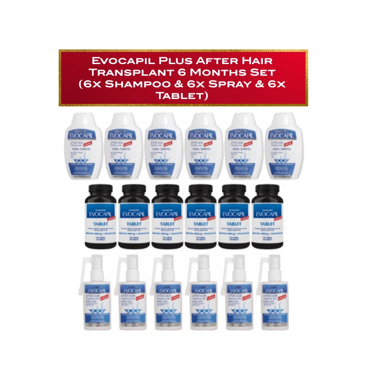 Evocapil PLUS After Hair Transplant 6 Months Set (Proven - Most Effective Kit)