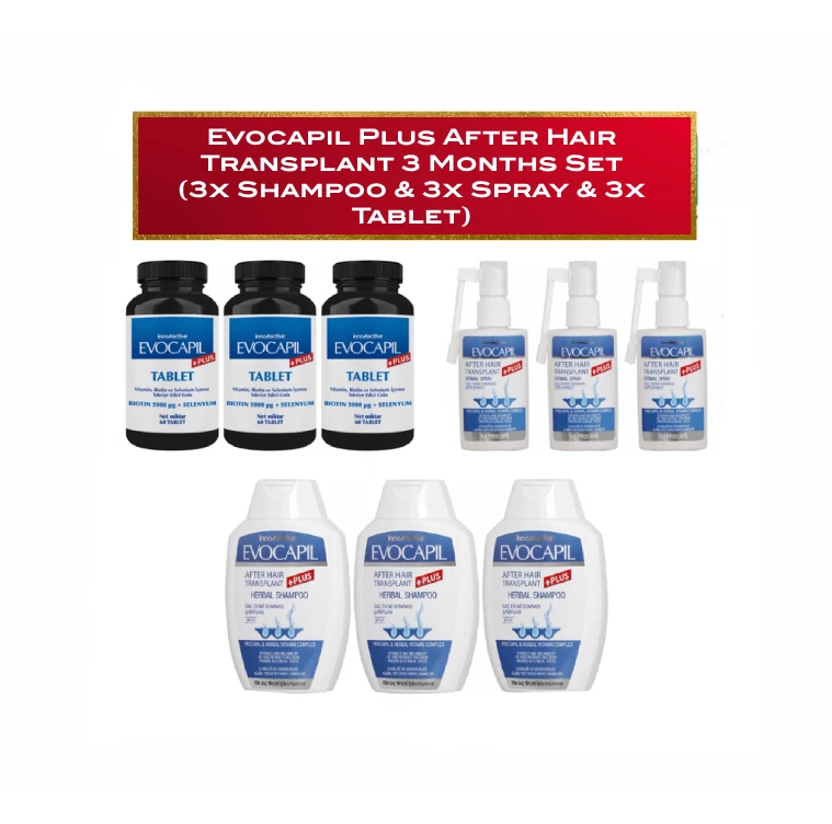 Evocapil PLUS After Hair Transplant 3 Months Set (Proven - Most Effective Kit)