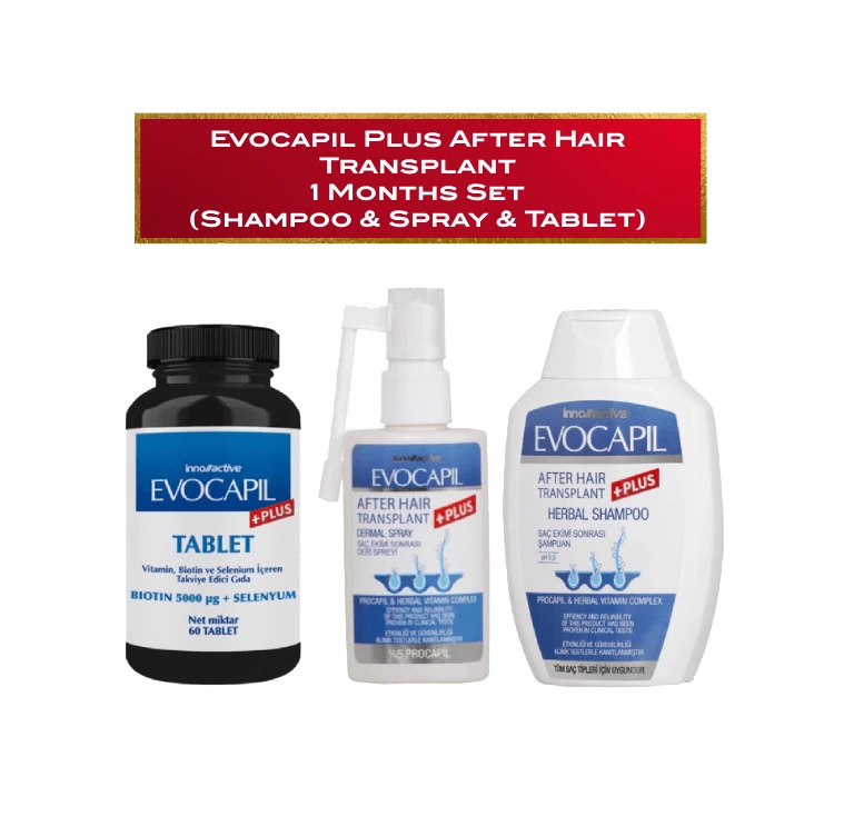 Evocapil PLUS After Hair Transplant 1 Month Set (Proven - Most Effective Kit)