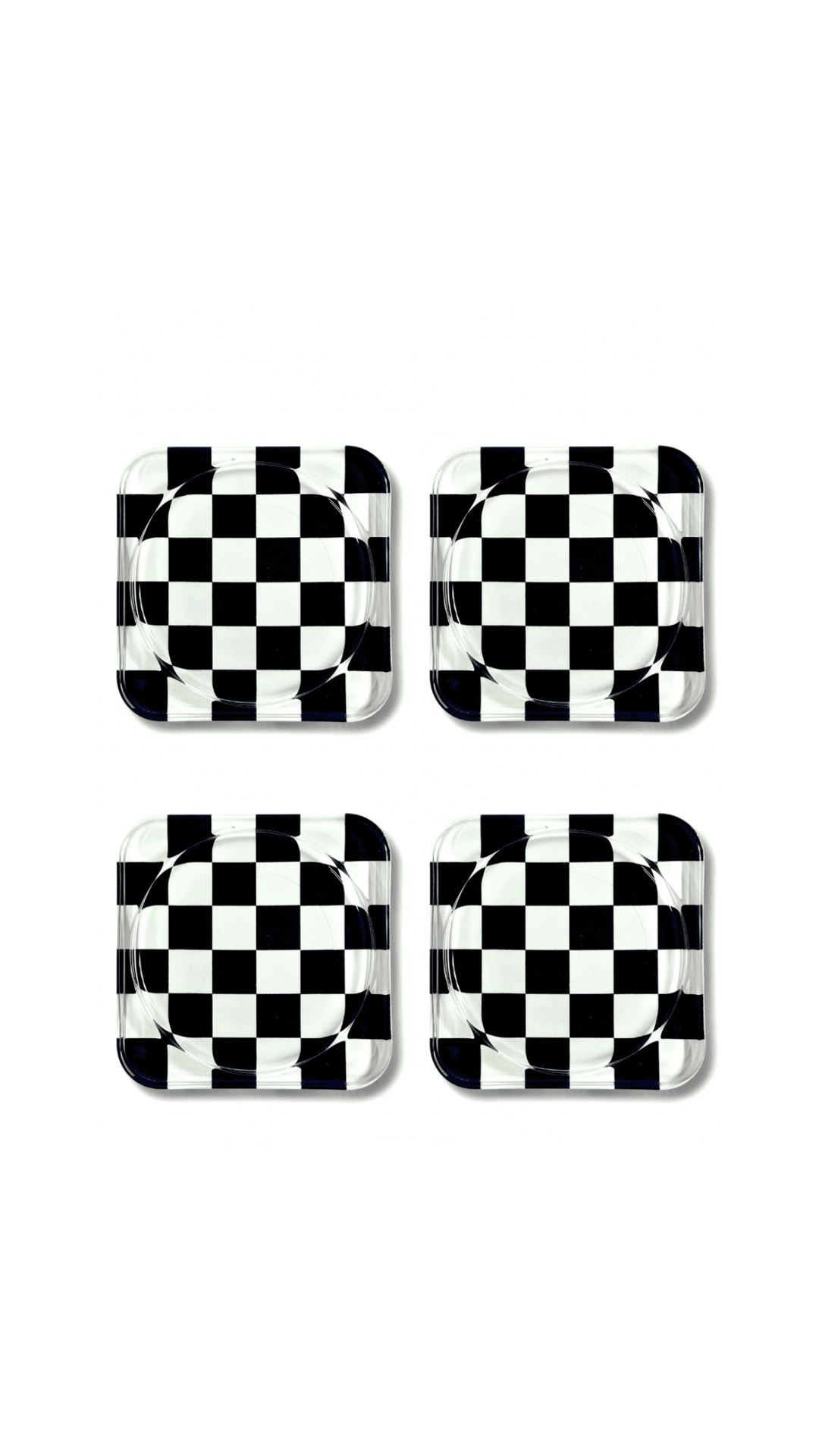 Retro Checkerboard Black&White Glass Edition