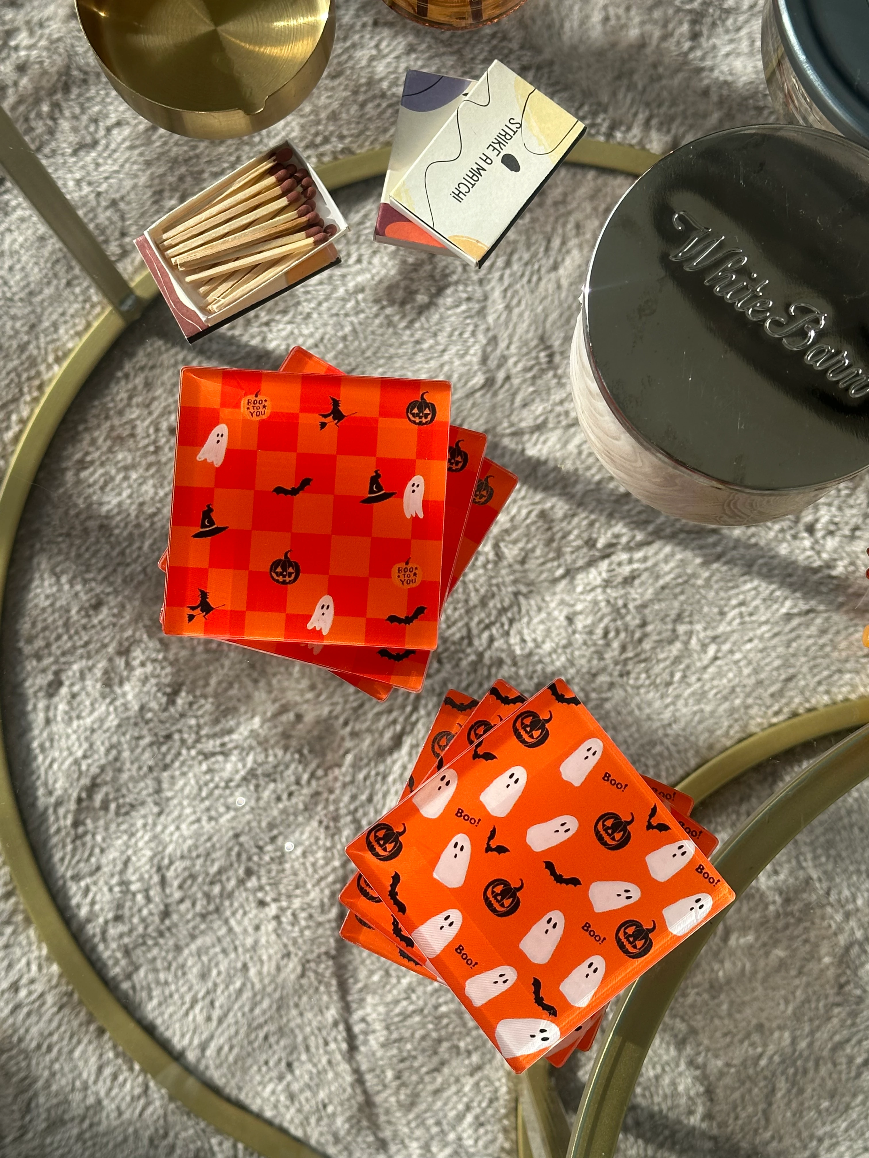 Spooky Checker Bardak Altlığı