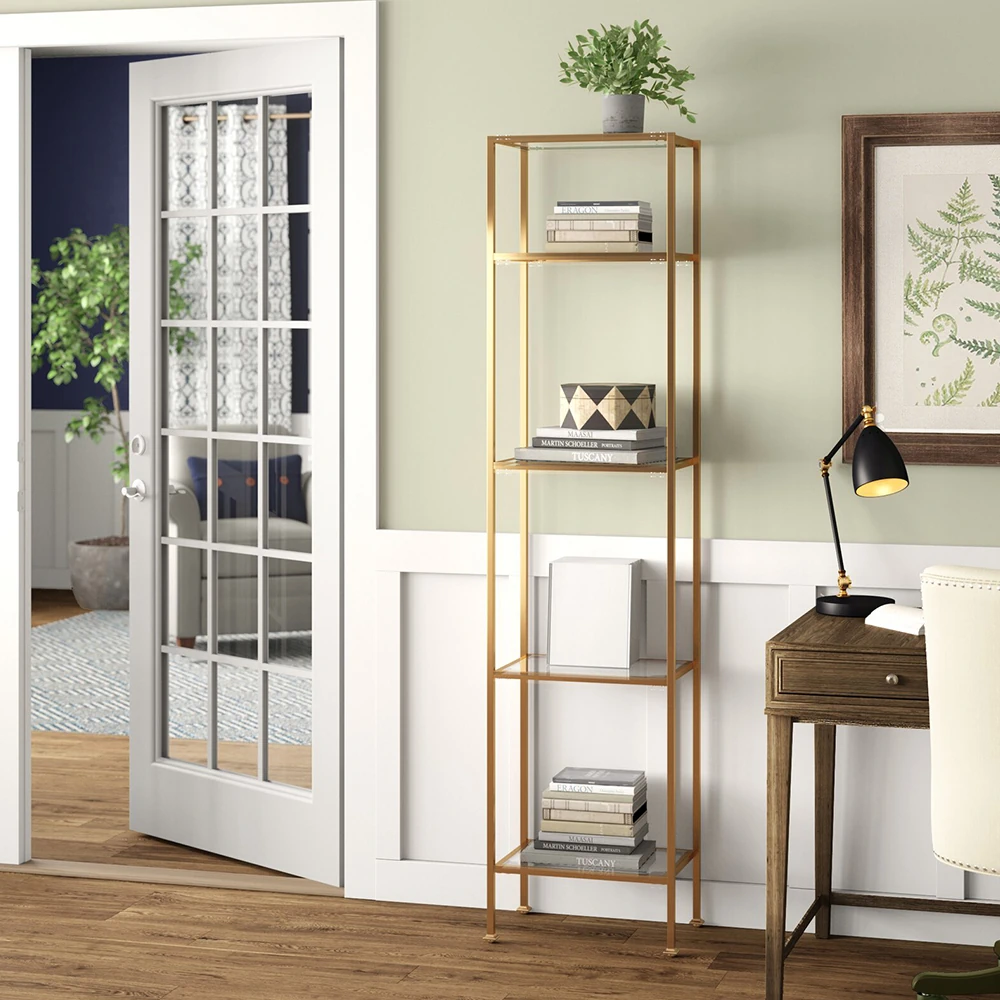 Beliz Gold Metal Kitaplık Vitrin