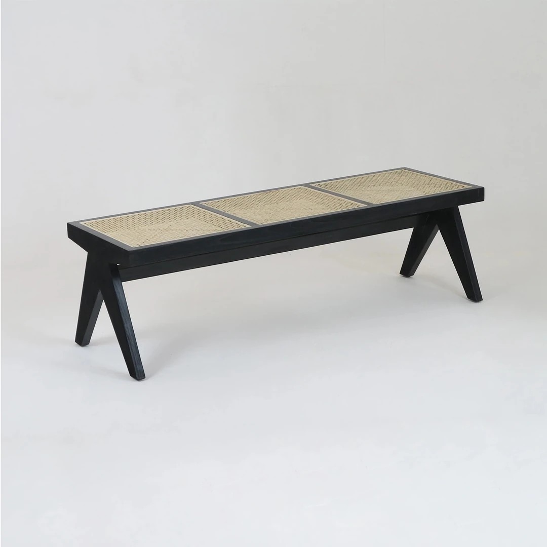 Pierre Ahşap Bench - Siyah