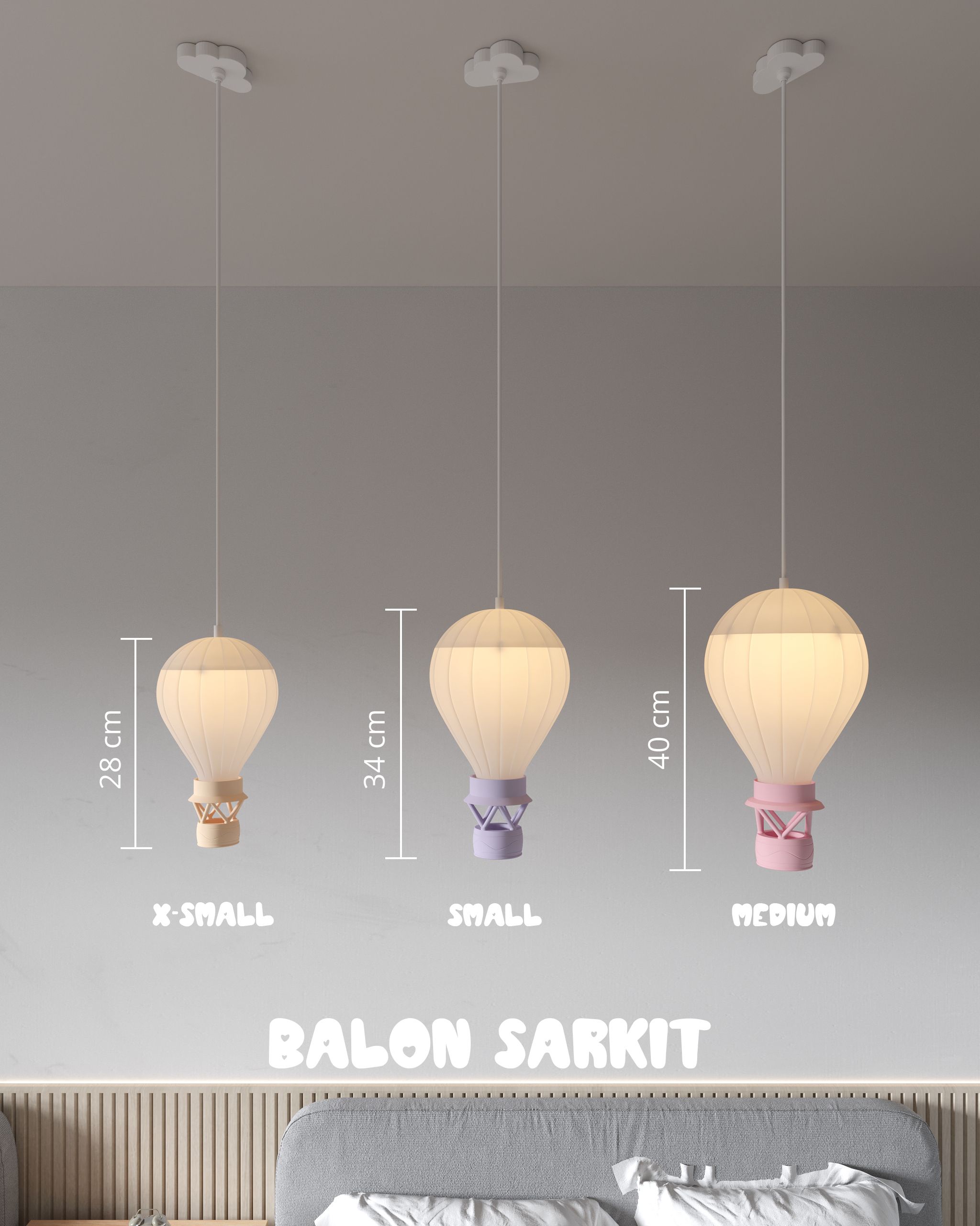 3’lü Balon Sarkıt Set