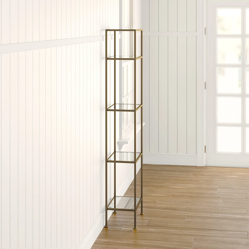 Beliz Gold Metal Kitaplık Vitrin