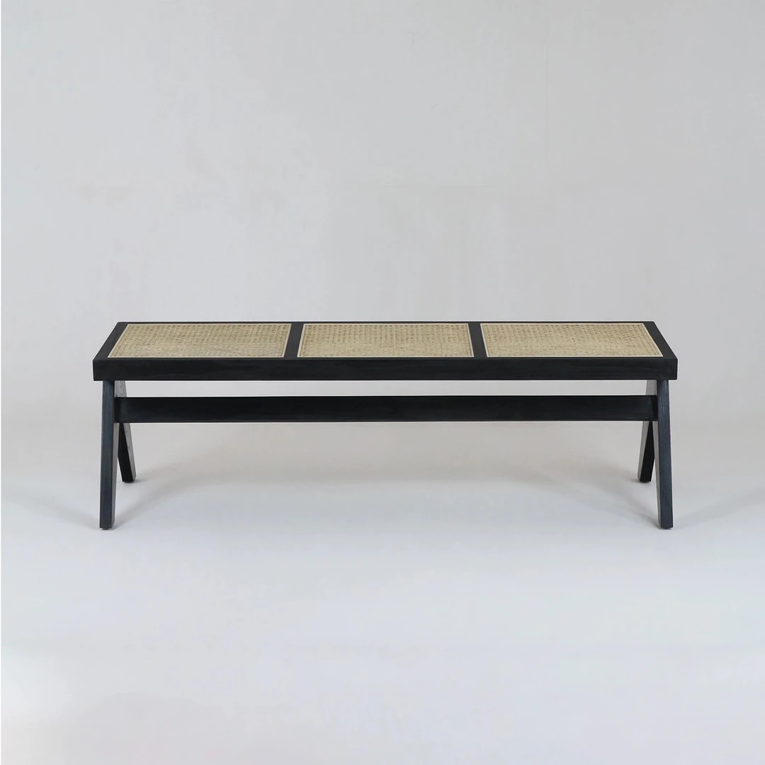 Pierre Ahşap Bench - Siyah