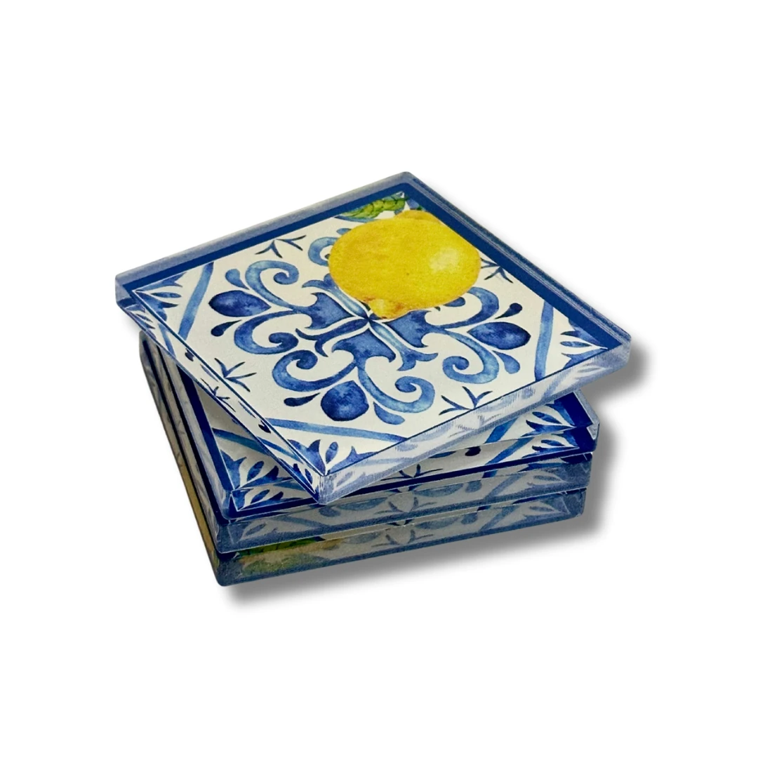 Limoncello Bardak Altlığı 4'lü Set